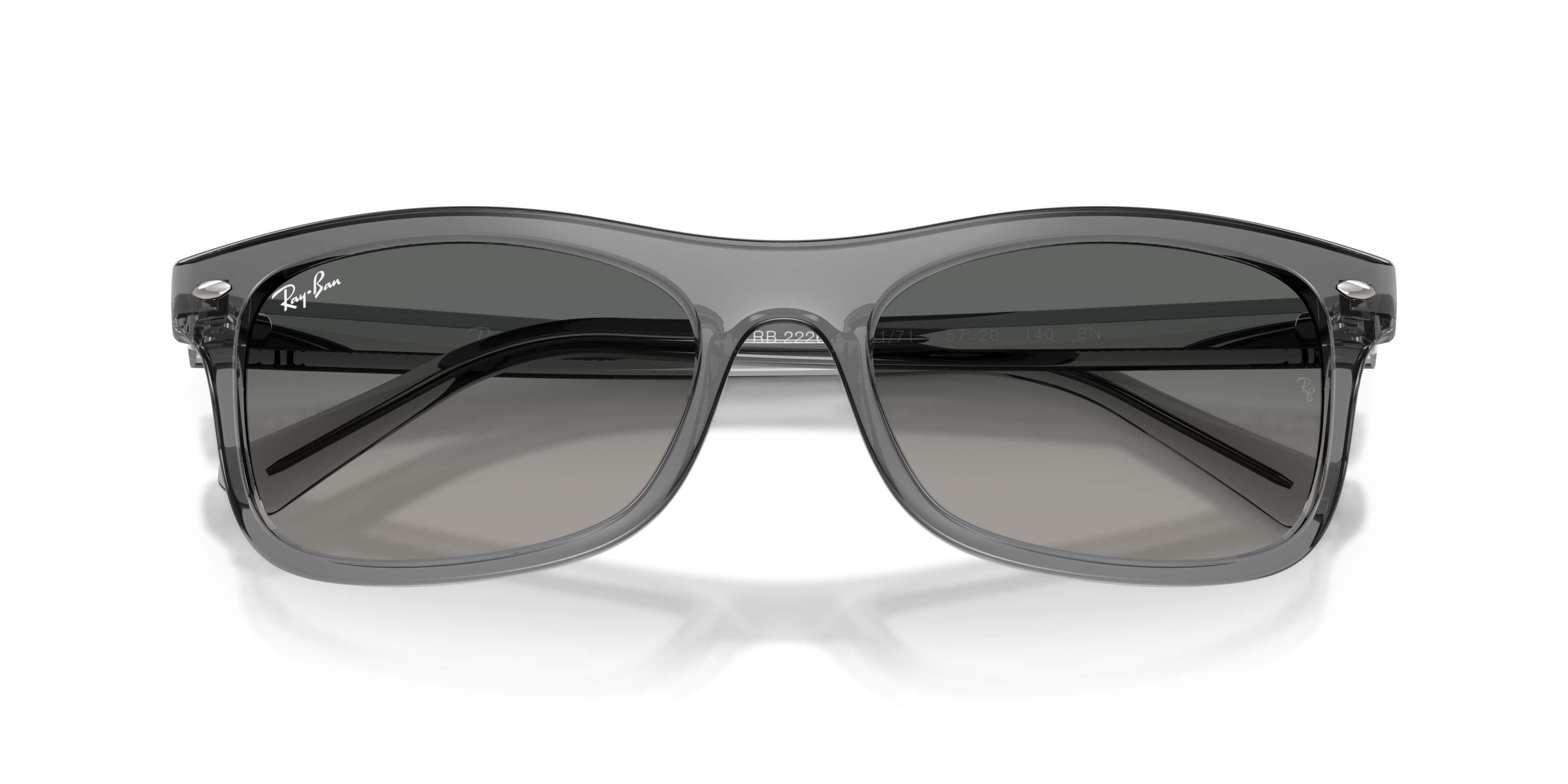 Ray-Ban RB2226 Grey Gradient Sunglasses &ndash; Polished Transparent Grey - GREY Thumbnail View 5