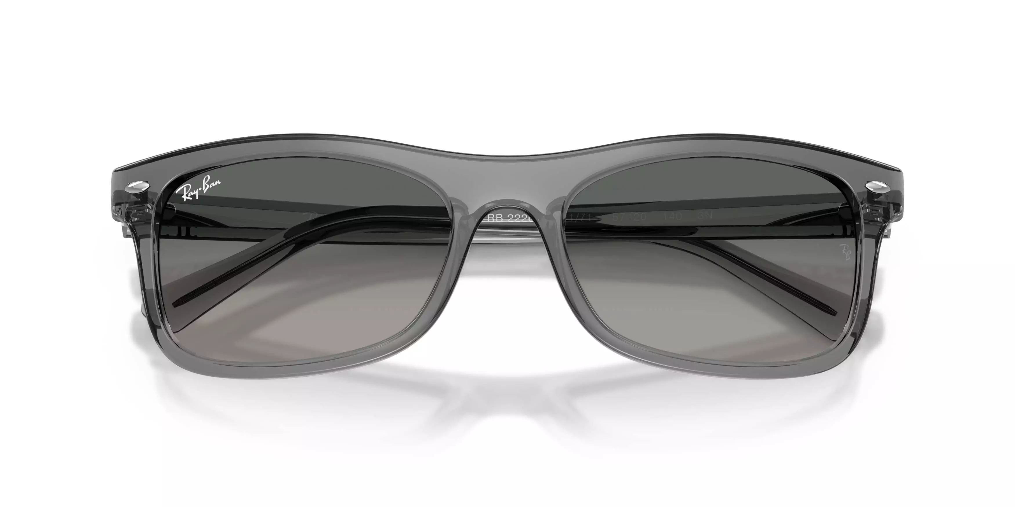 Ray-Ban RB2226 Grey Gradient Sunglasses &ndash; Polished Transparent Grey - GREY