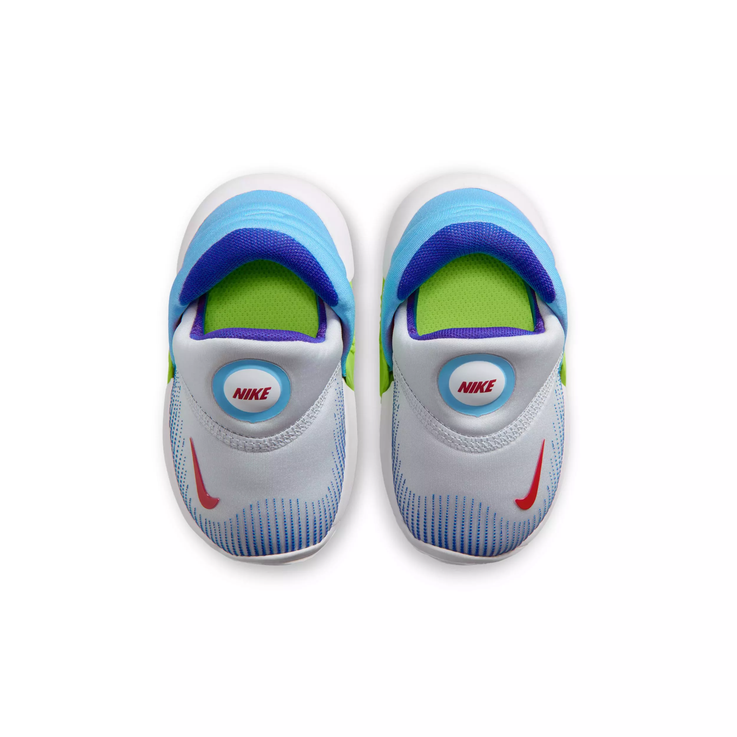 Nike Swoosh Go "Football Grey/Football Blue/Volt/University Red" Infant Boys' Shoe - GREY/BLUE/VOLT/RED