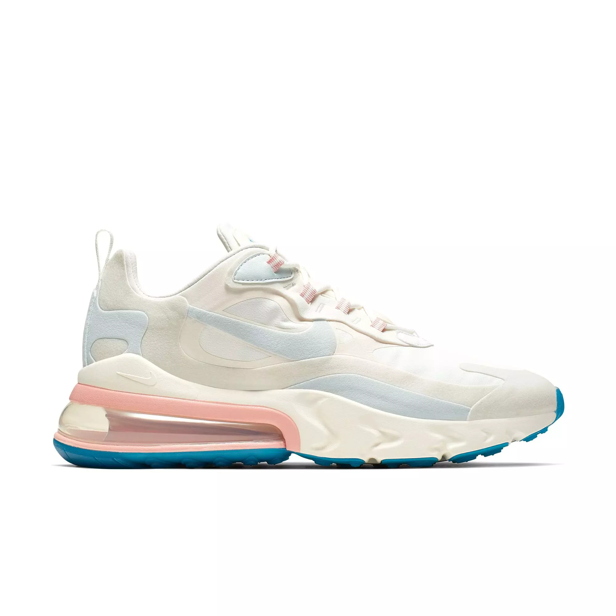 Nike Air Max 270 React "White/Coral/Aqua" Men's Shoe - WHITE