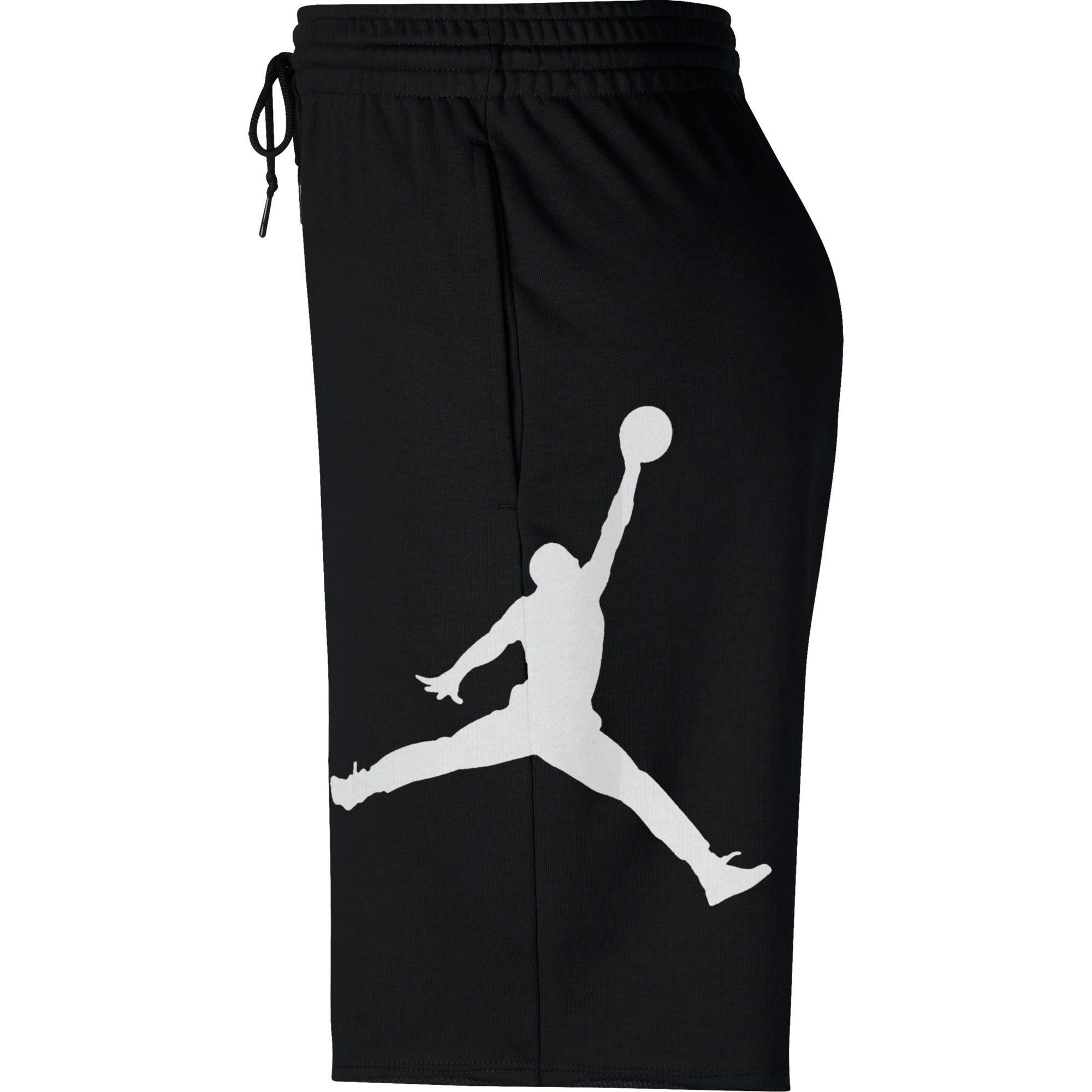 Jordan Men's Jumpman Black Fleece Shorts - BLACK Thumbnail View 3