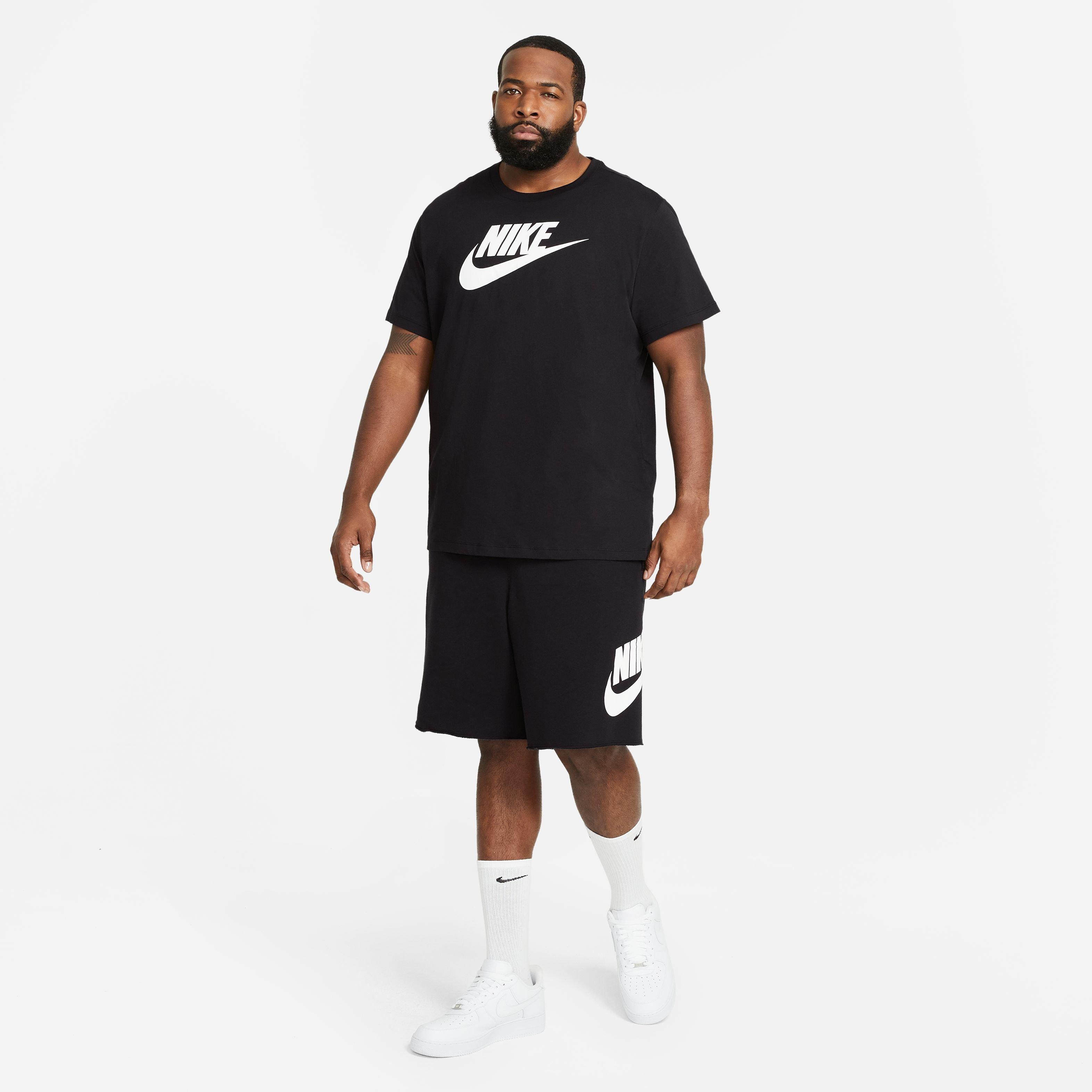 Nike Men's Sportswear Icon Futura Tee-Black - BLACK Thumbnail View 4