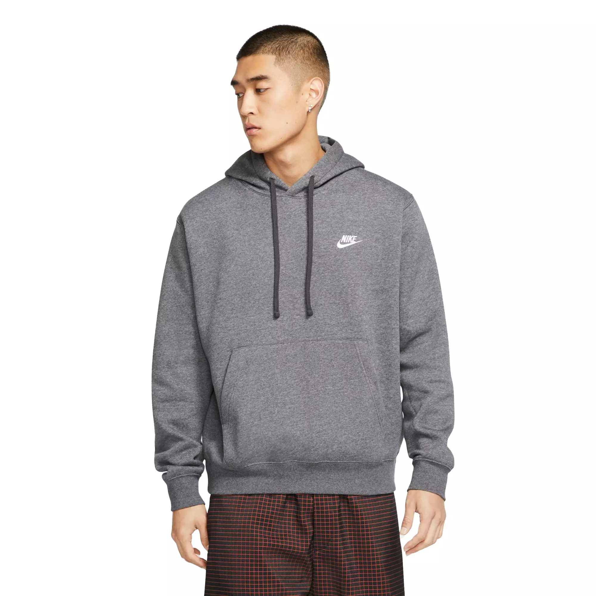 Nike Men's Sportswear Club Fleece Pullover Hoodie - Charcoal - CHARCOAL