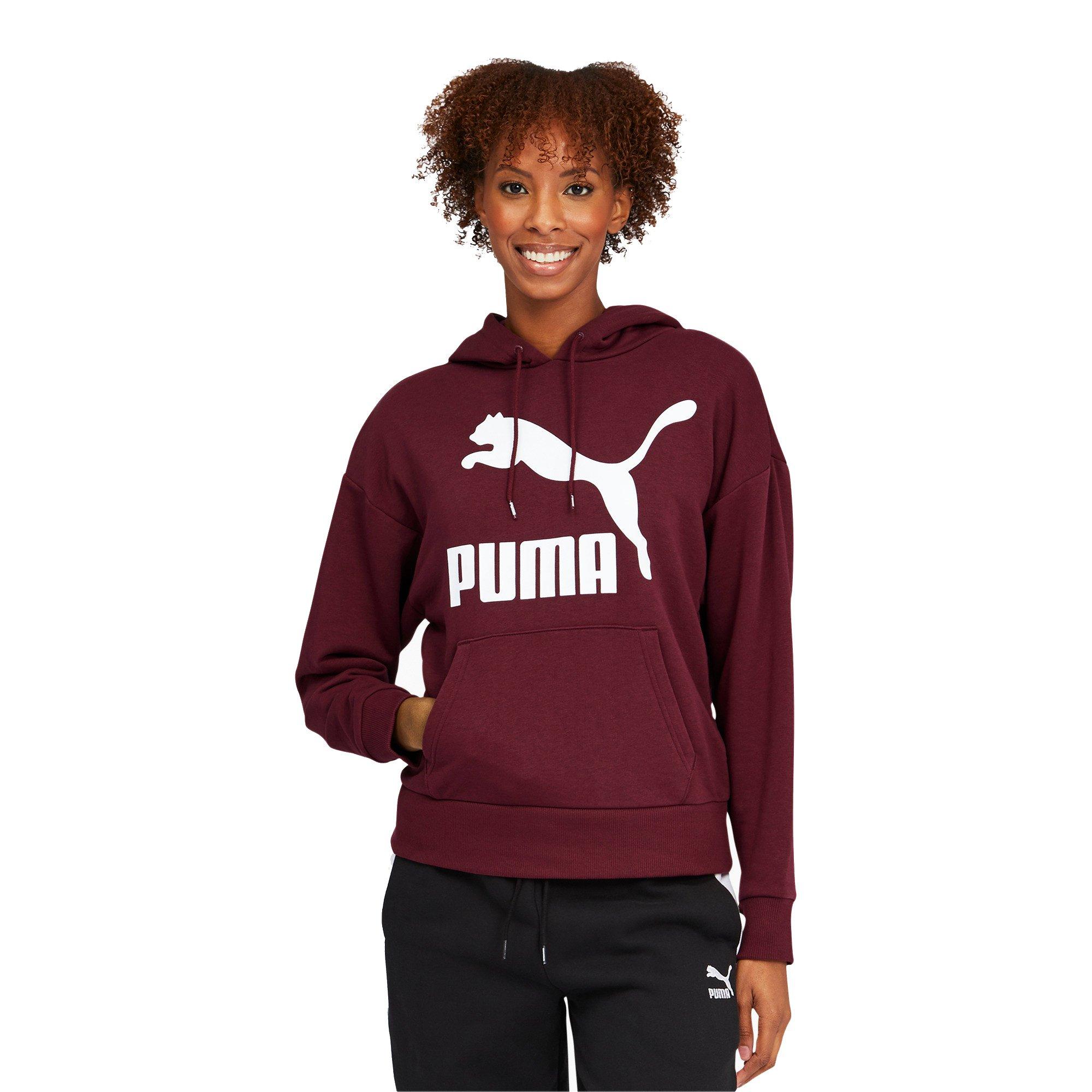 puma fleece hooded shirts & tops