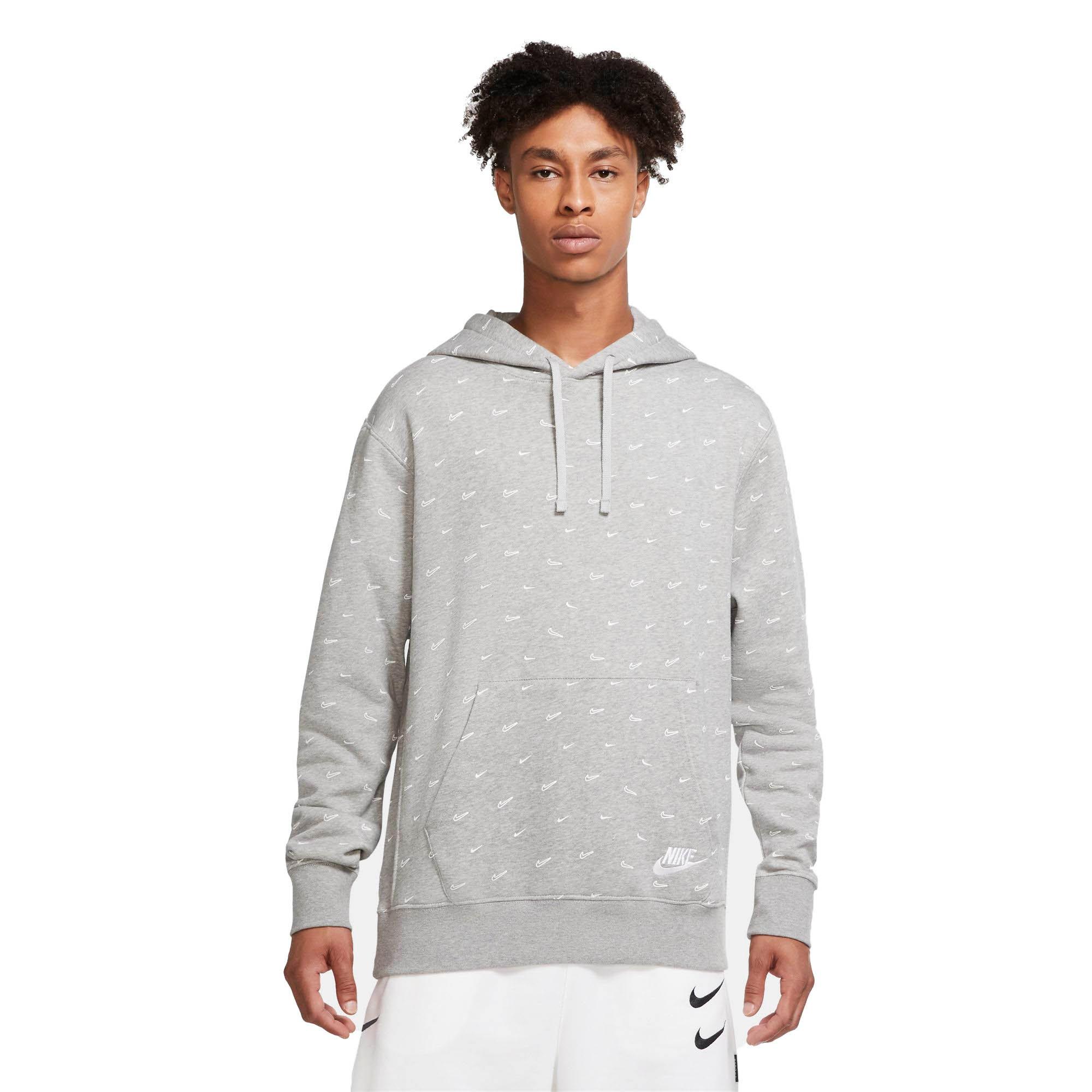 Grey nike hoodie with best sale white ticks all over