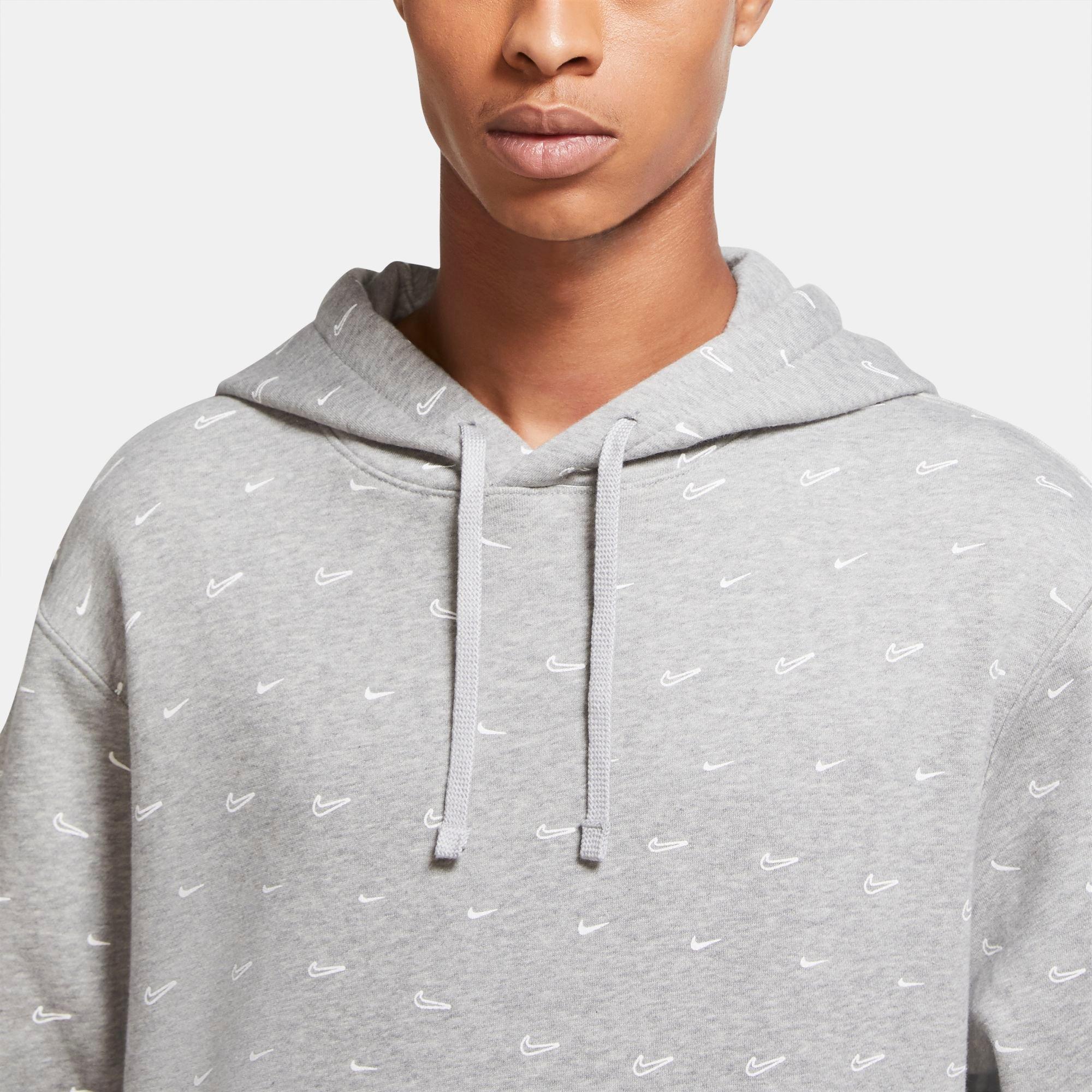 Grey nike hoodie with white online tick