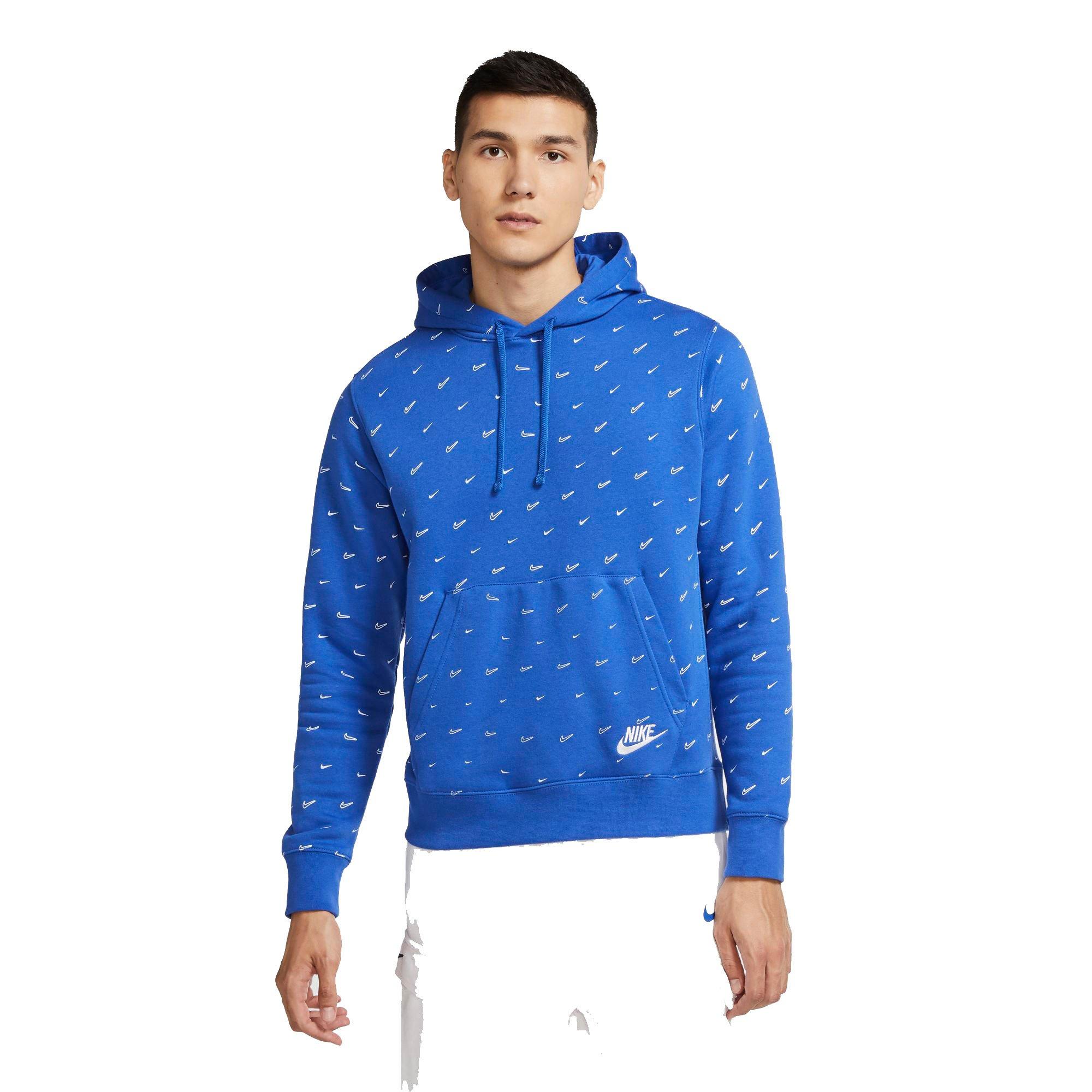 nike men's sportswear club allover print pullover hoodie