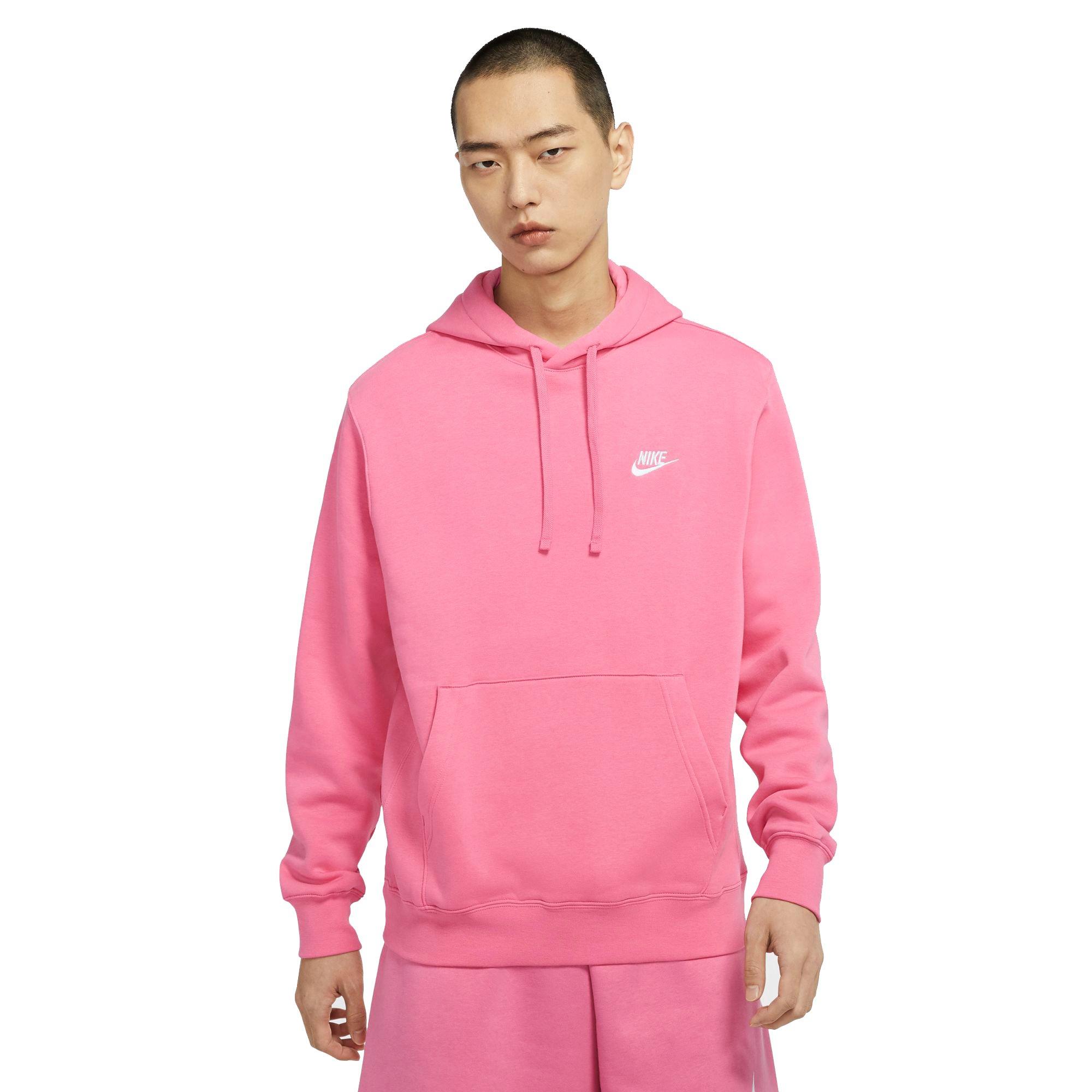 pink nike club hoodie