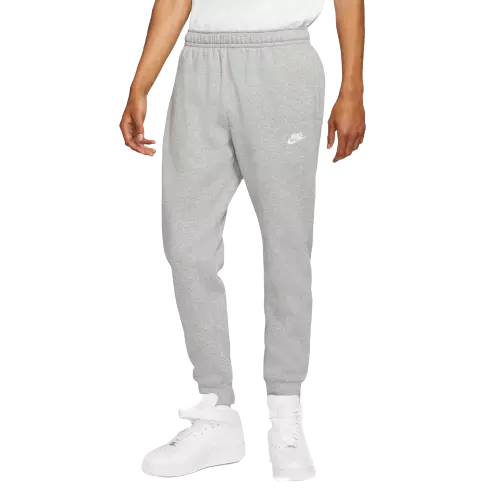 Front Three Quarter view of Women's Nike Sportswear Essential Jogger Pants  in Grey/White