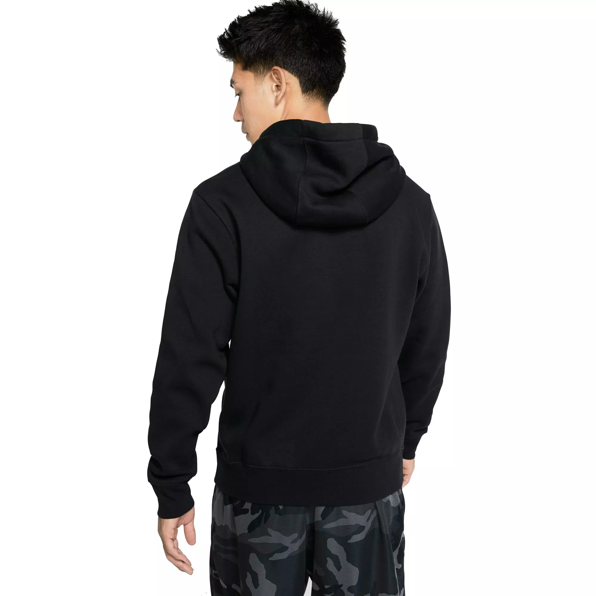 Nike Men's Sportswear Club Fleece Graphic Pullover Hoodie - Black - BLACK