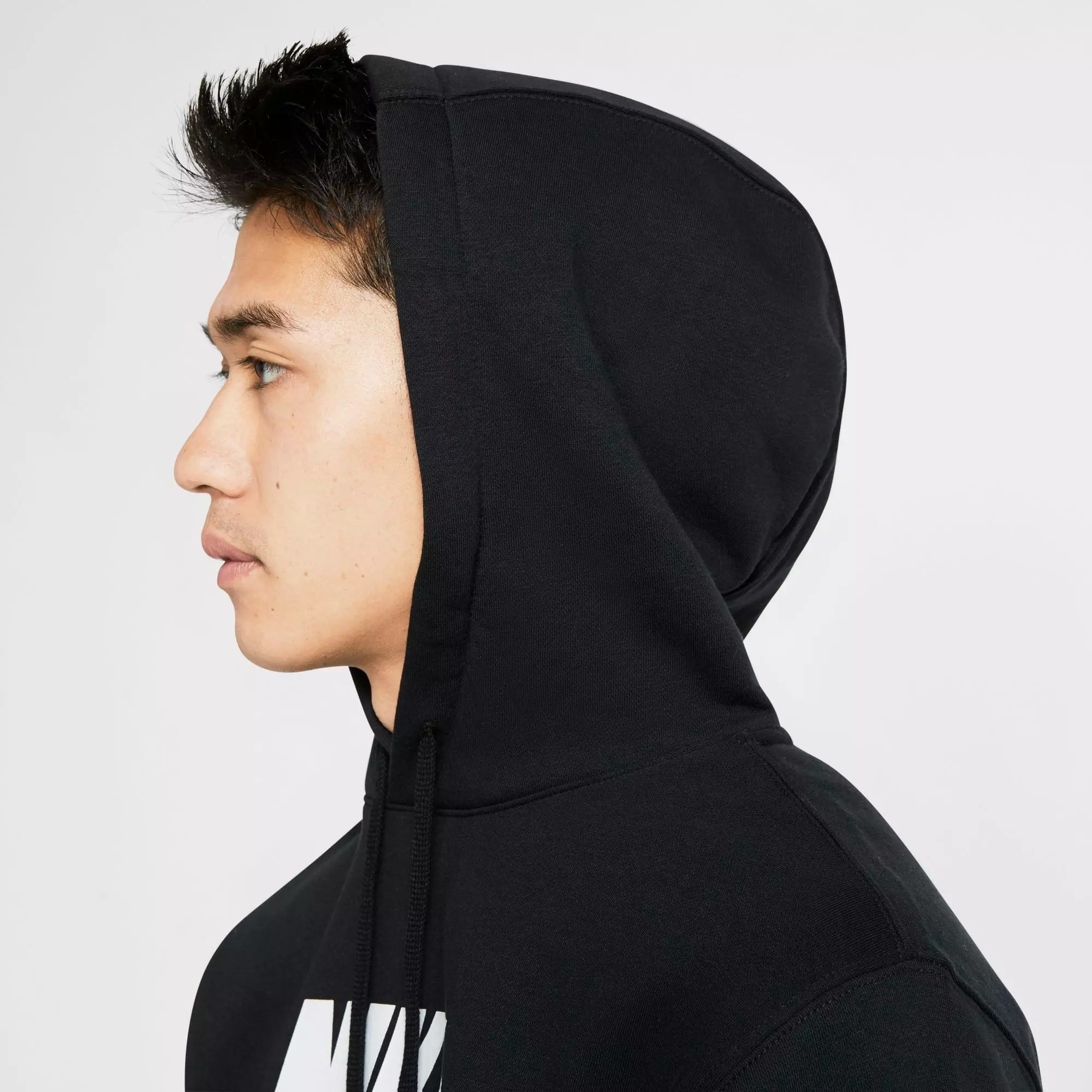 Nike Men's Sportswear Club Fleece Graphic Pullover Hoodie - Black - BLACK