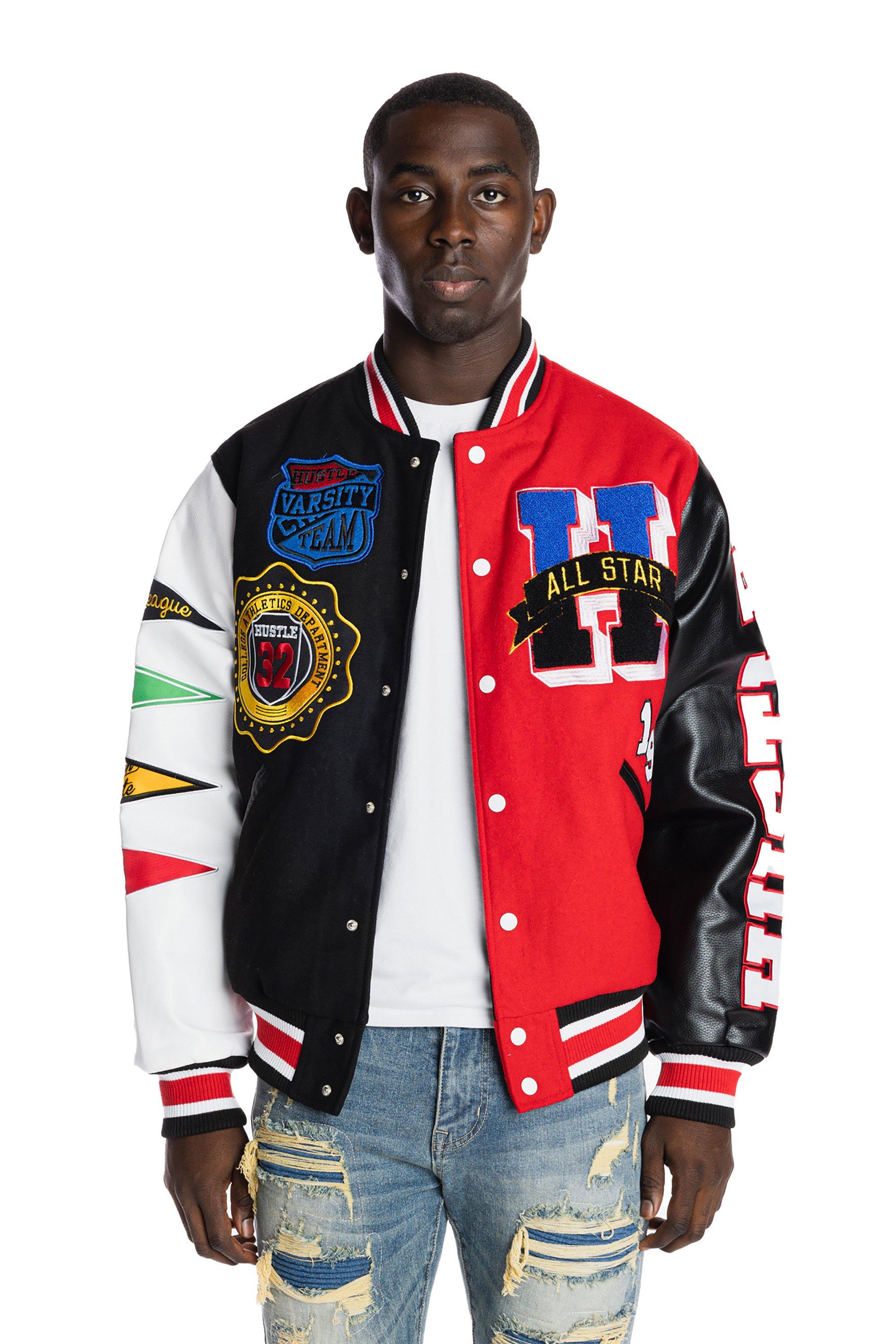 Smoke Rise Men's Hustler Black Varsity Jacket - Hibbett | City Gear