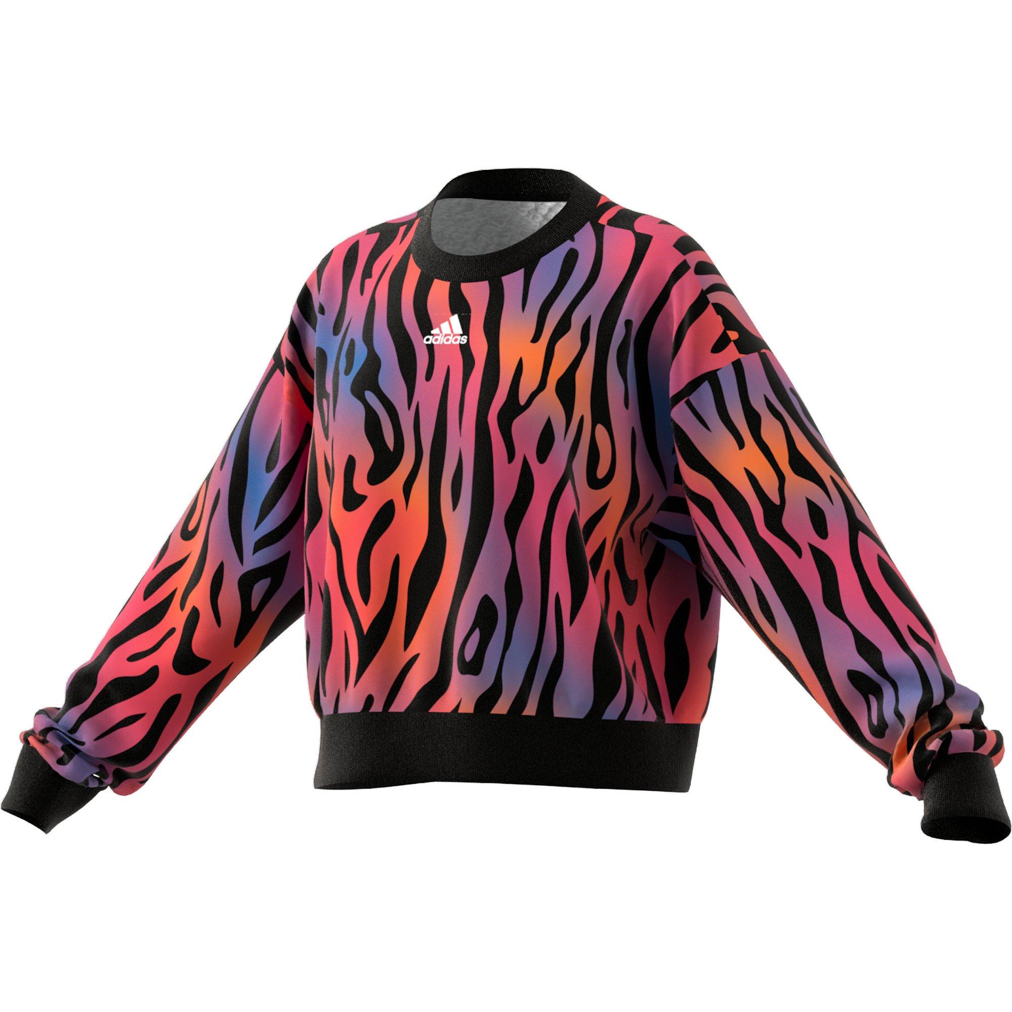 adidas Women s Animal Print Crew Sweatshirt Hibbett City Gear