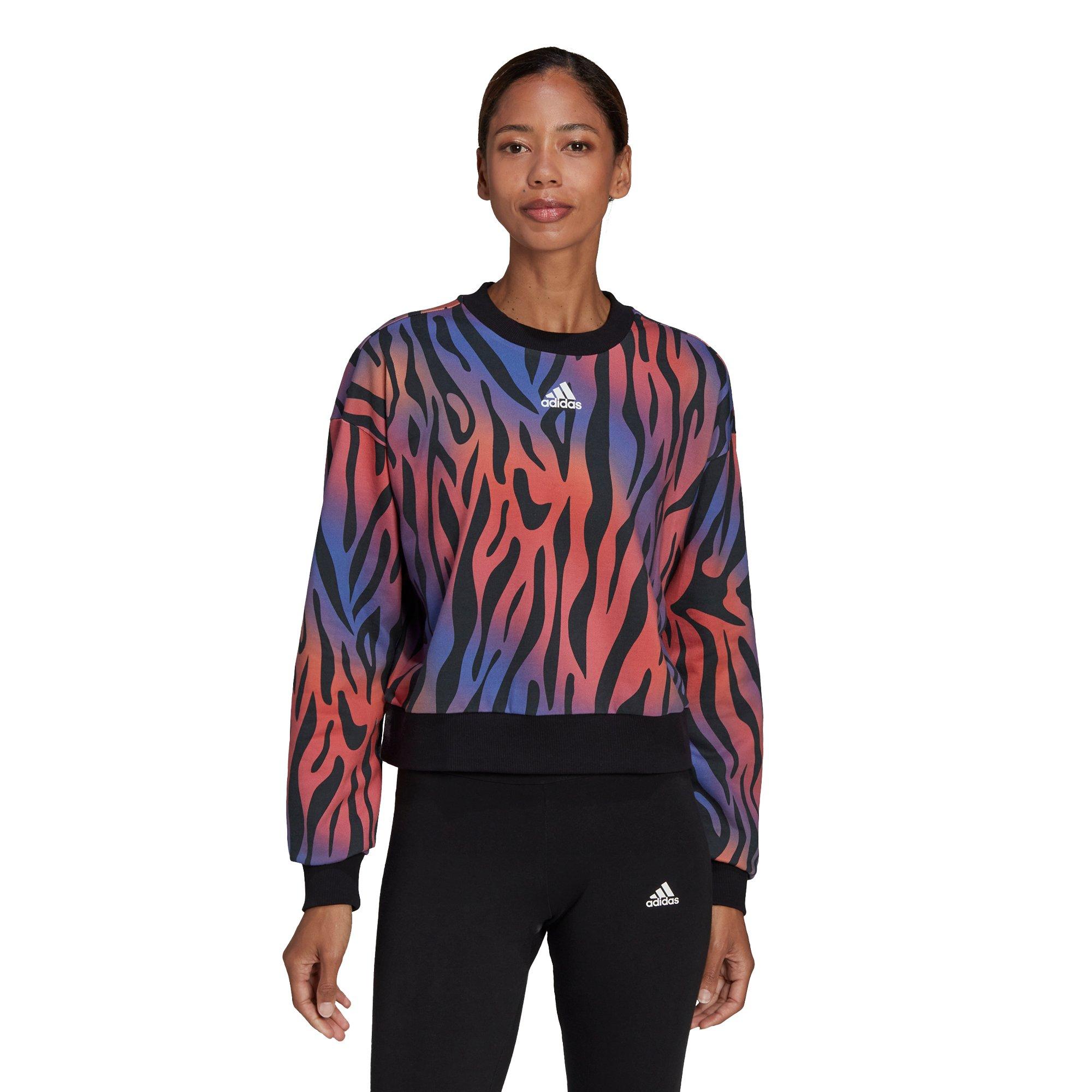 adidas Women s Animal Print Crew Sweatshirt Hibbett City Gear