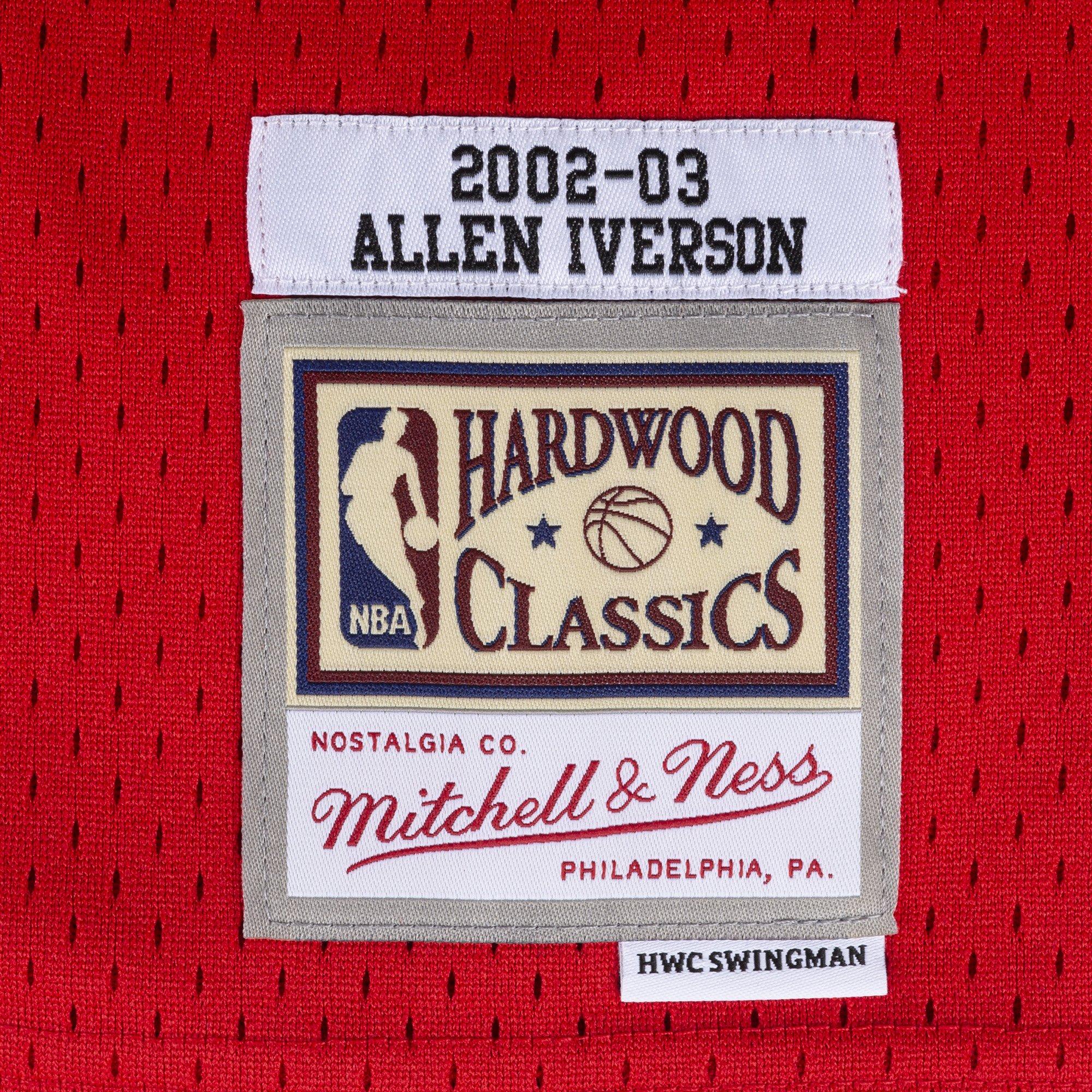Mitchell & Ness Big Boys Allen Iverson Philadelphia 76ers Hardwood Classic Swingman Jersey - Black/Red