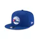 New Era Philadelphia 76ers 9FIFTY Stock Snapback Hat - BLUE Thumbnail View 1