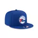 New Era Philadelphia 76ers 9FIFTY Stock Snapback Hat - BLUE Thumbnail View 2