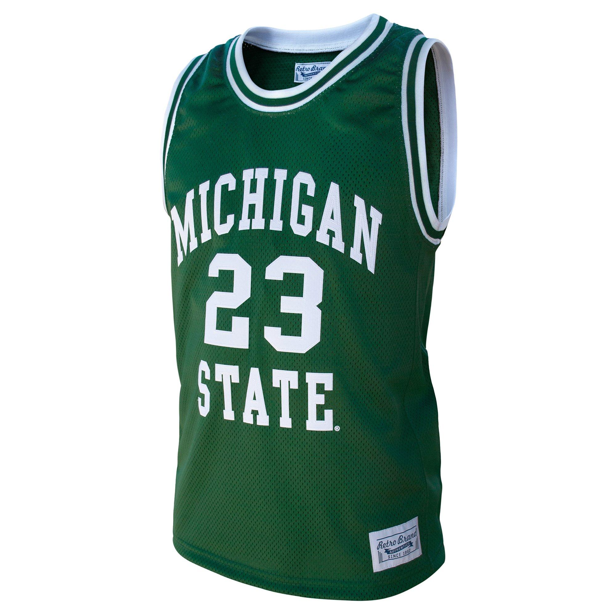 Retro Brands Men S D Green Michigan State Spartans Green Retro Ncaa Basketball Jersey Hibbett City Gear