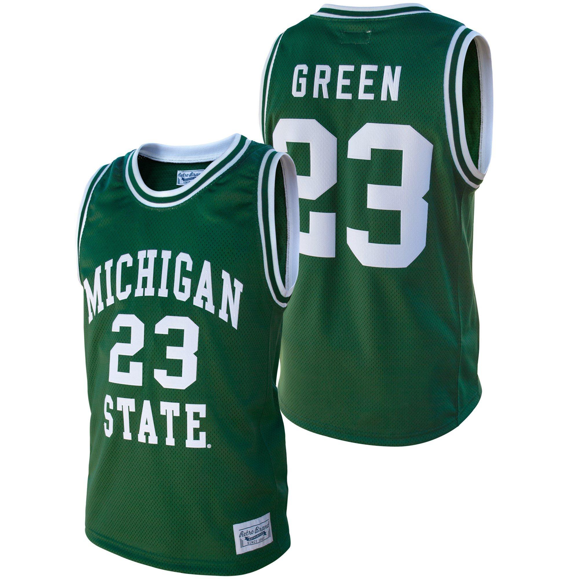 Retro Brands Men S D Green Michigan State Spartans Green Retro Ncaa Basketball Jersey Hibbett City Gear