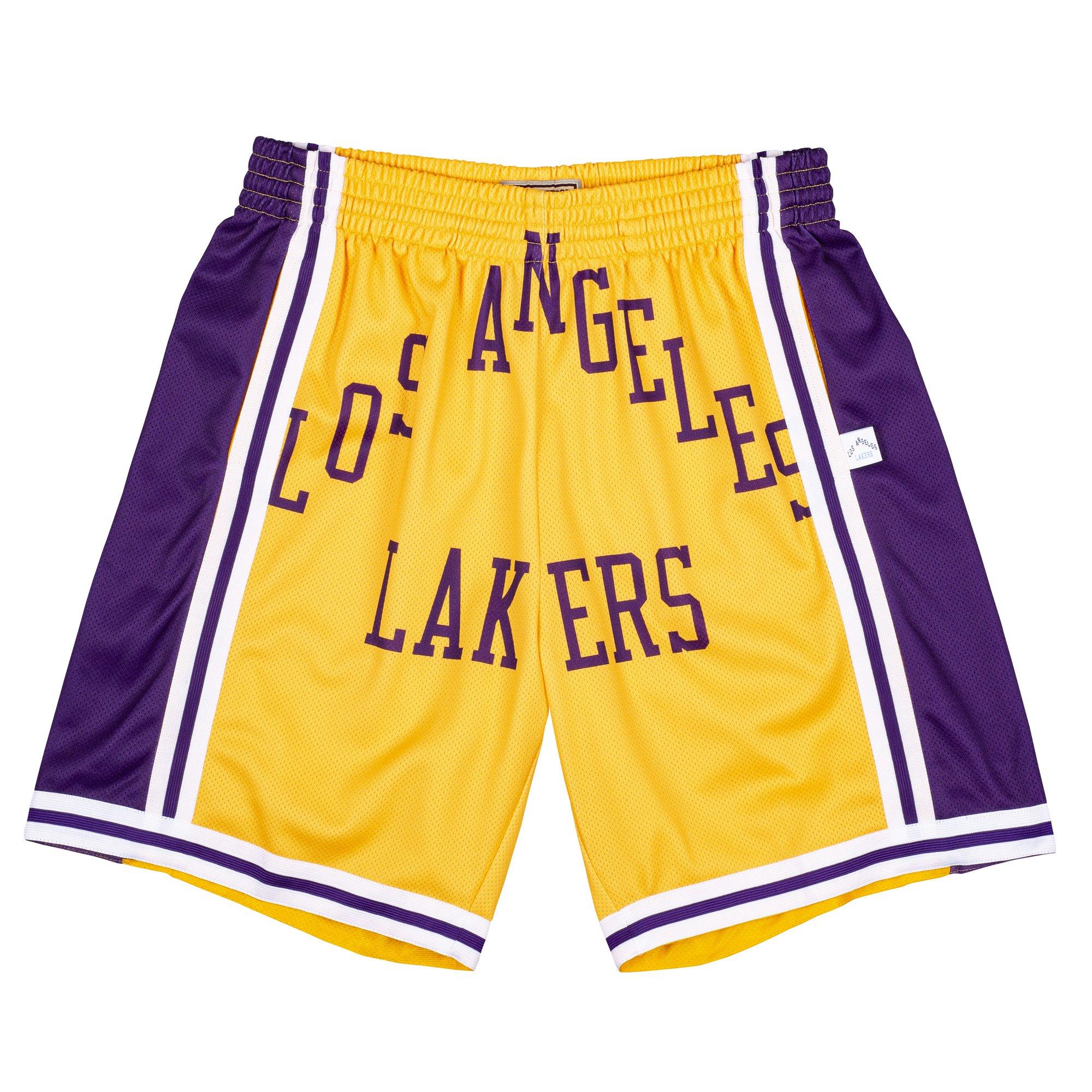 Mitchell & Ness Men's Los Angeles Lakers Big Face 2.0 Basketball Shorts - GOLD Thumbnail View 1