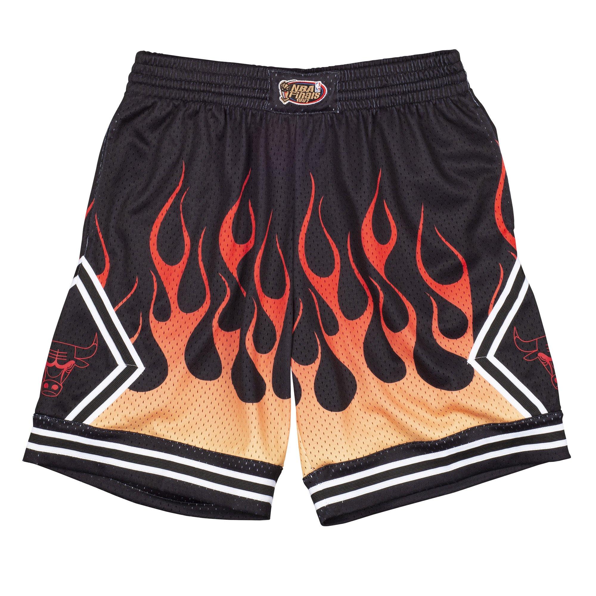 Mitchell & Ness Men's Chicago Bulls Flames Swingman Shorts - Hibbett