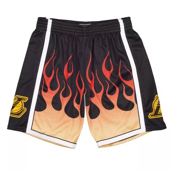 Mitchell & Ness Men's Los Angeles Lakers Flames Swingman Shorts - Hibbett