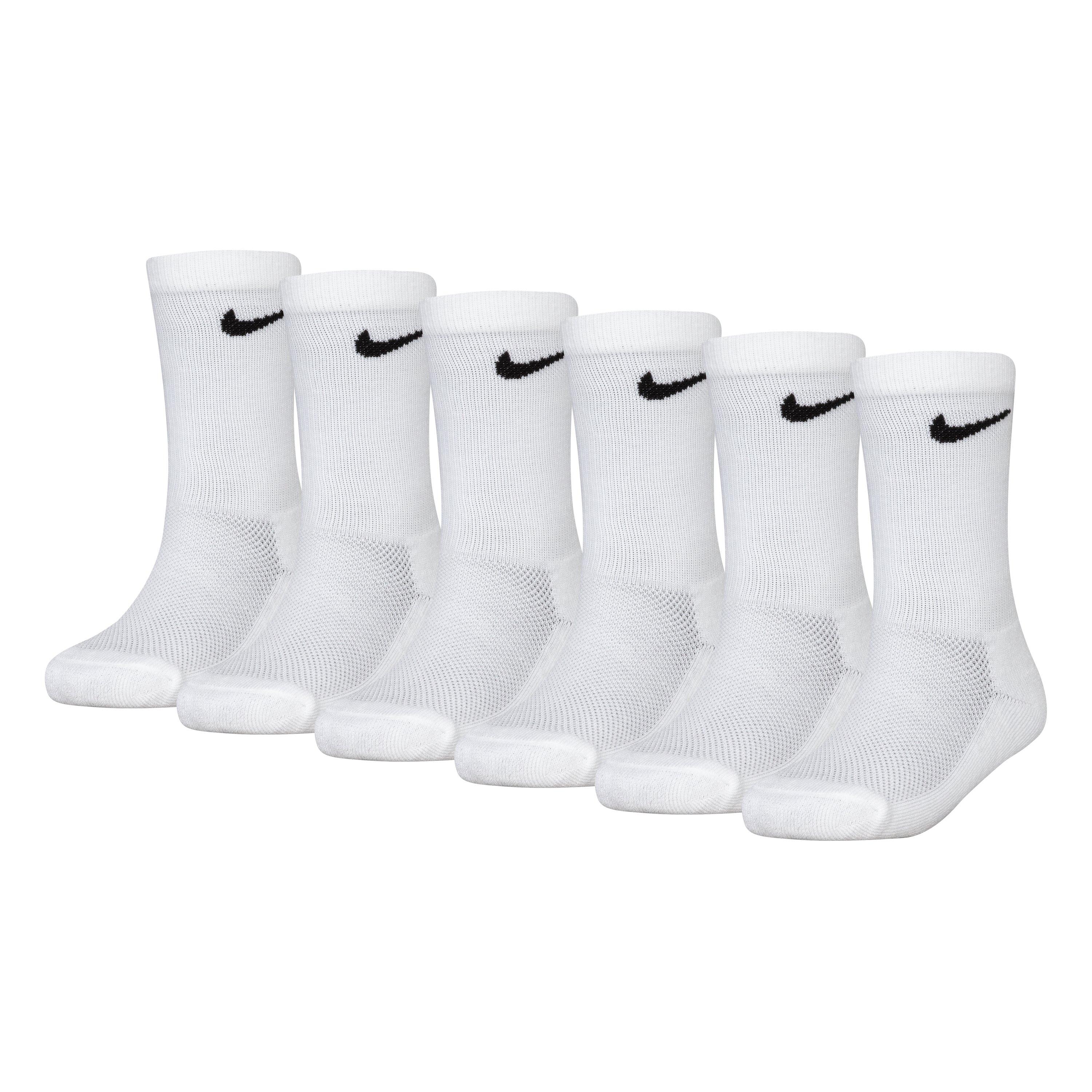 Nike Youth Cushioned Crew Socks-6pk - WHITE