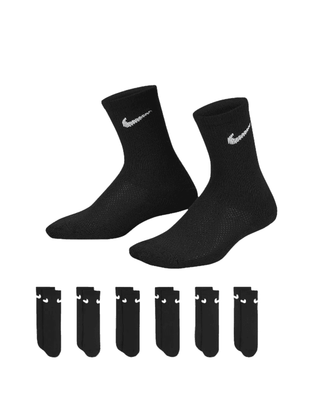 Nike Crew Youth Black 6 Pack