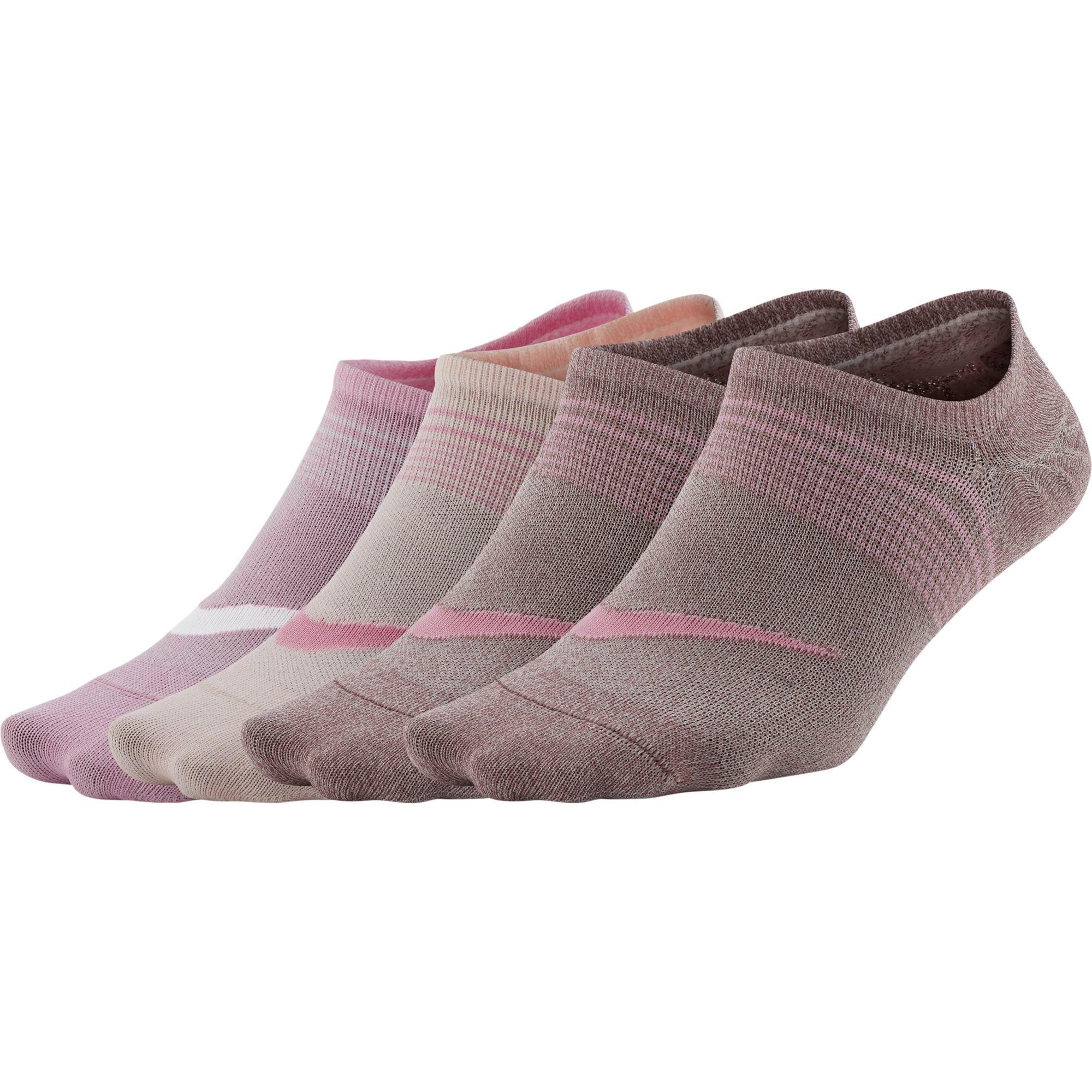Nike Women's Everyday Plus Lightweight Training Footie Socks -3PK -  Pink/White