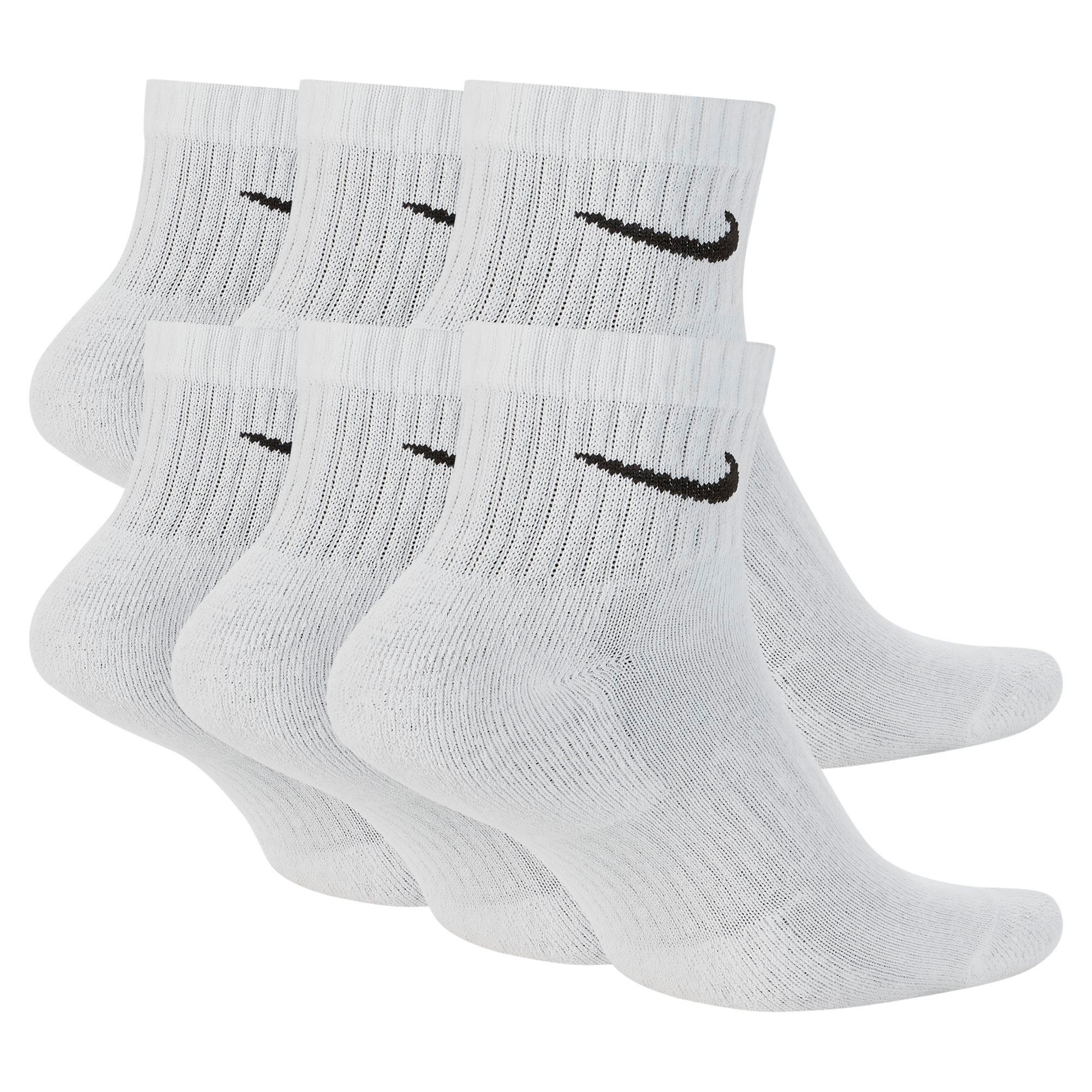 Nike Everyday Cushioned Training White Ankle Socks (6 Pairs)