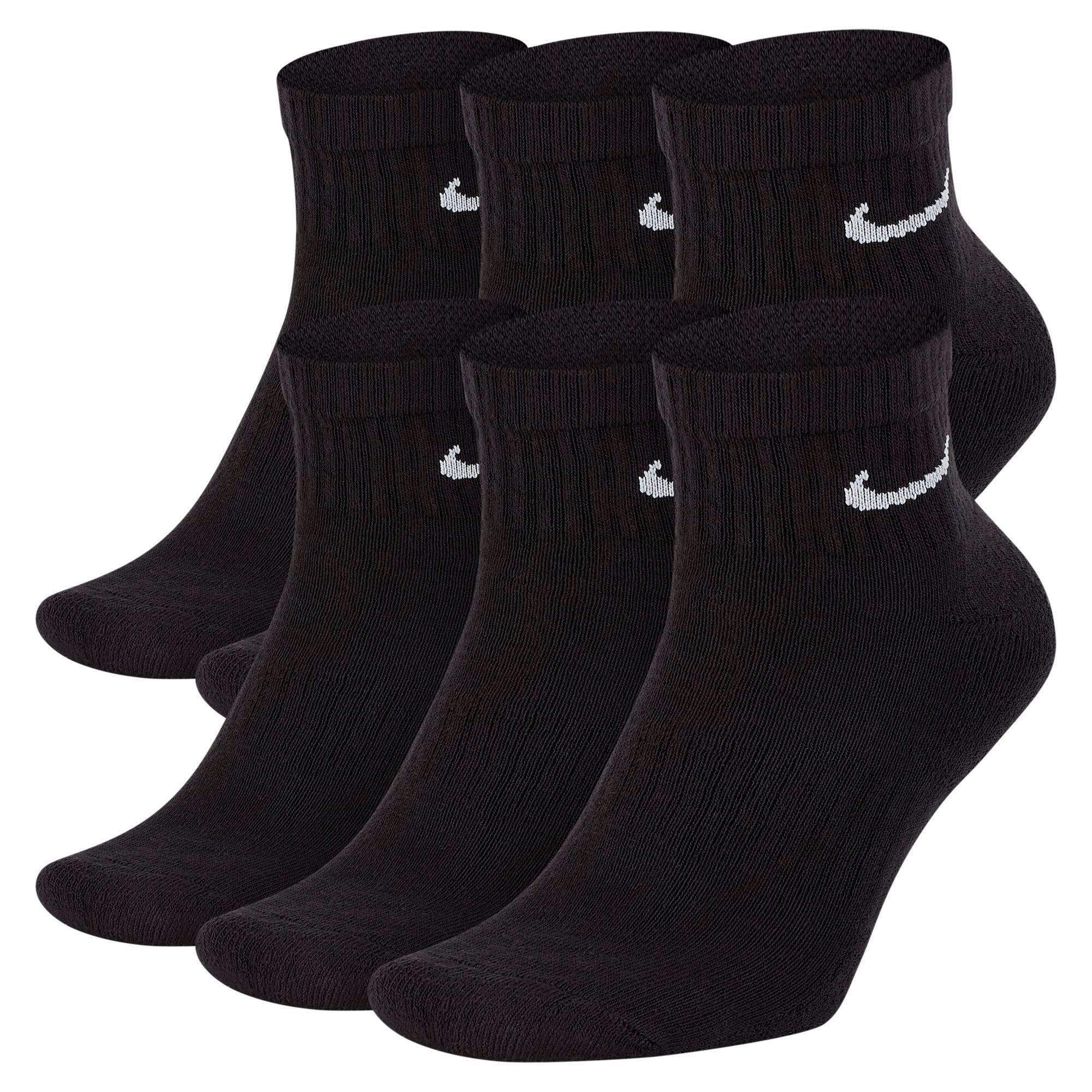 Nike Everyday Cushioned Training Black Ankle Socks (6 Pairs)