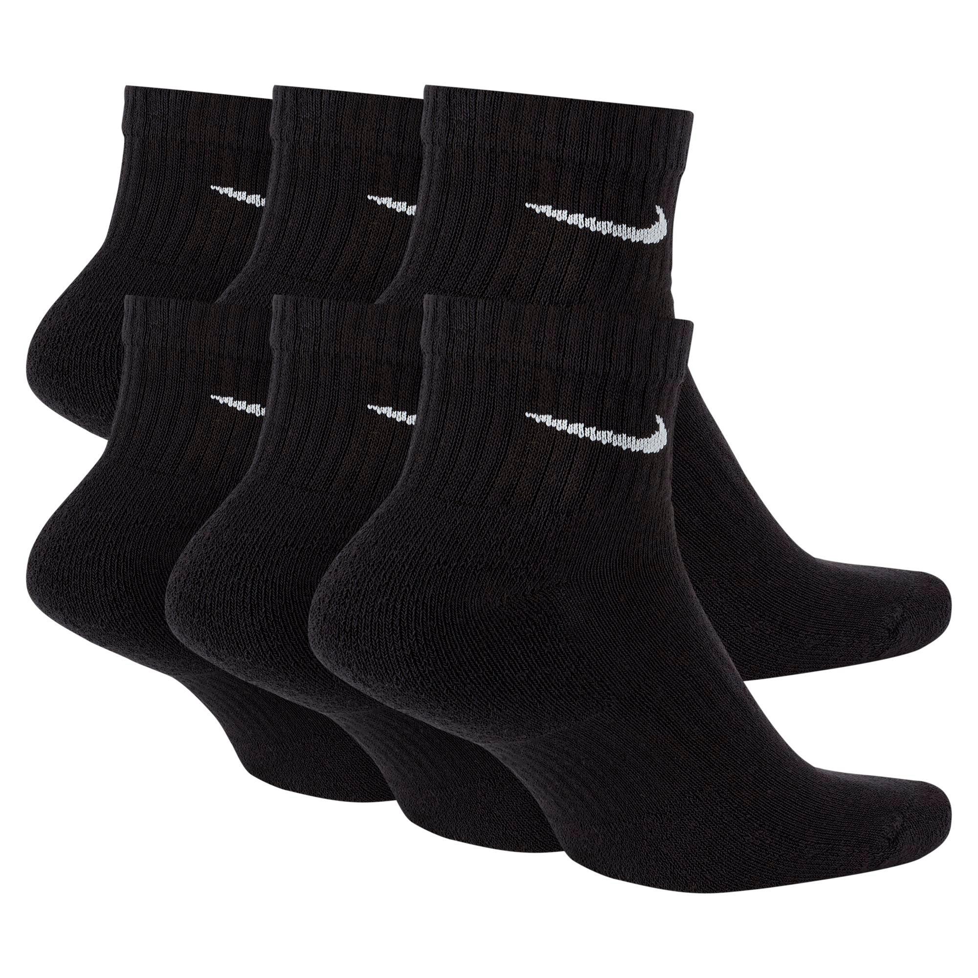 Nike Everyday Cushioned Training Black Ankle Socks (6 Pairs)