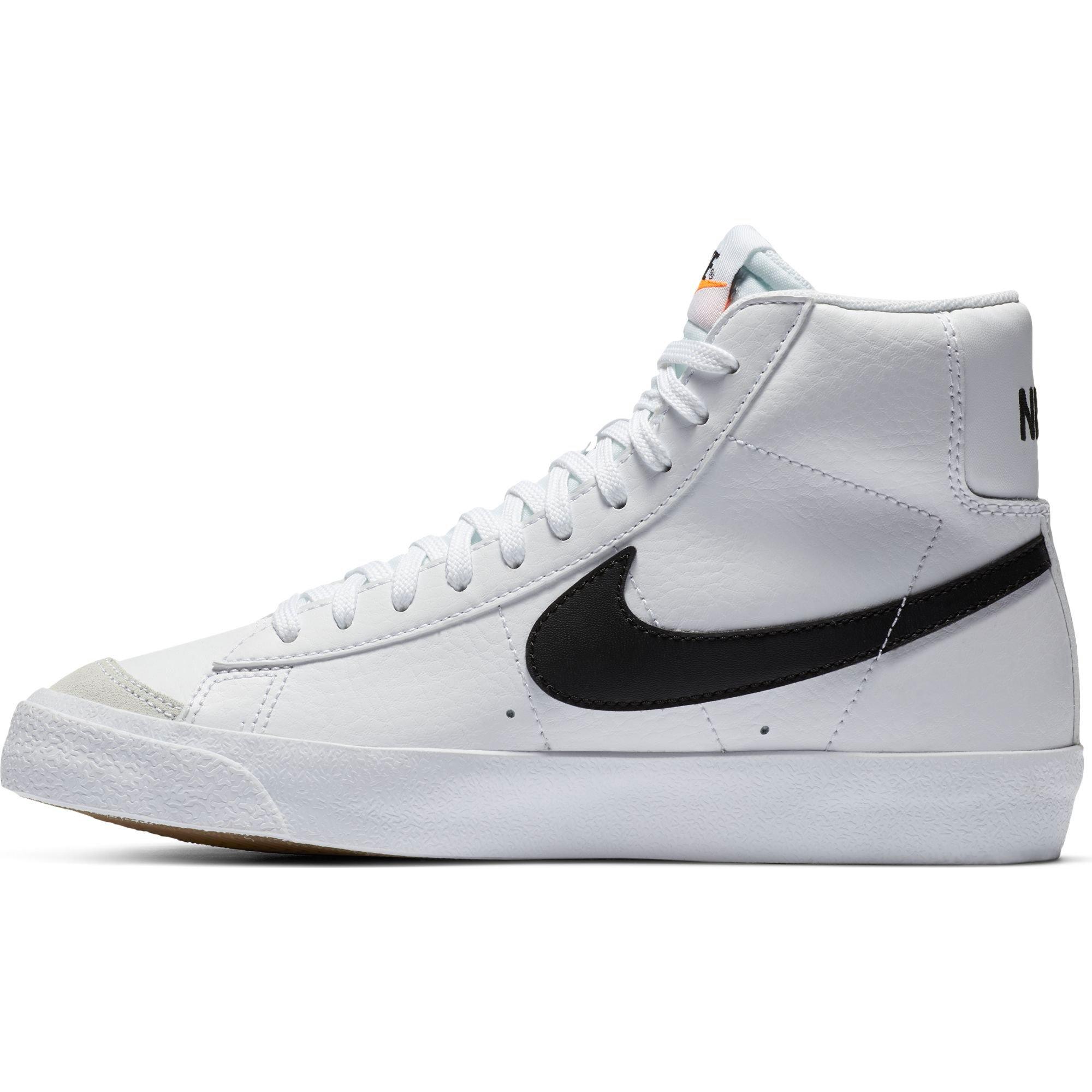 Nike Blazer Mid '77 Grade School Kids' White/Black Shoe