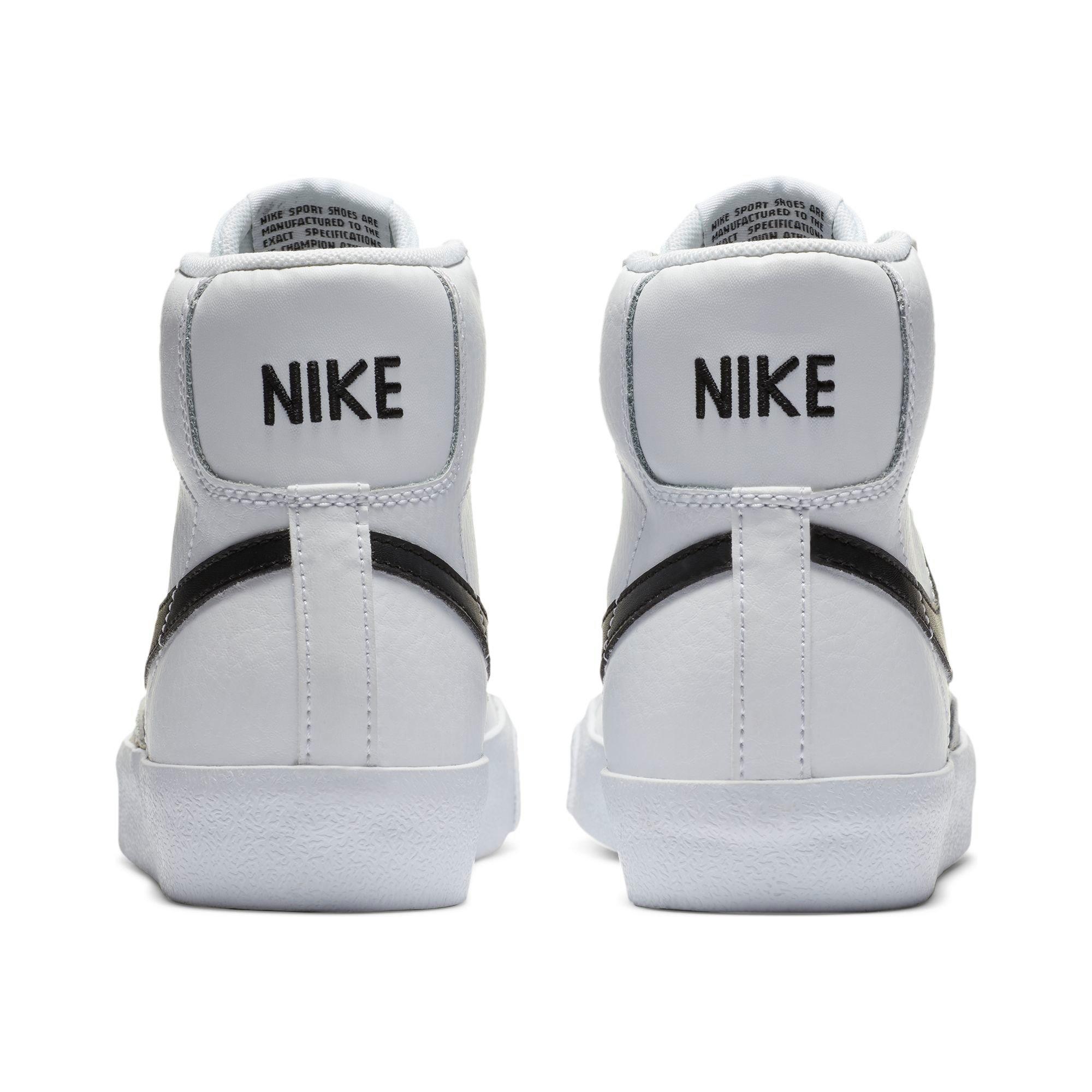 Nike Blazer Mid '77 Grade School Kids' White/Black Shoe