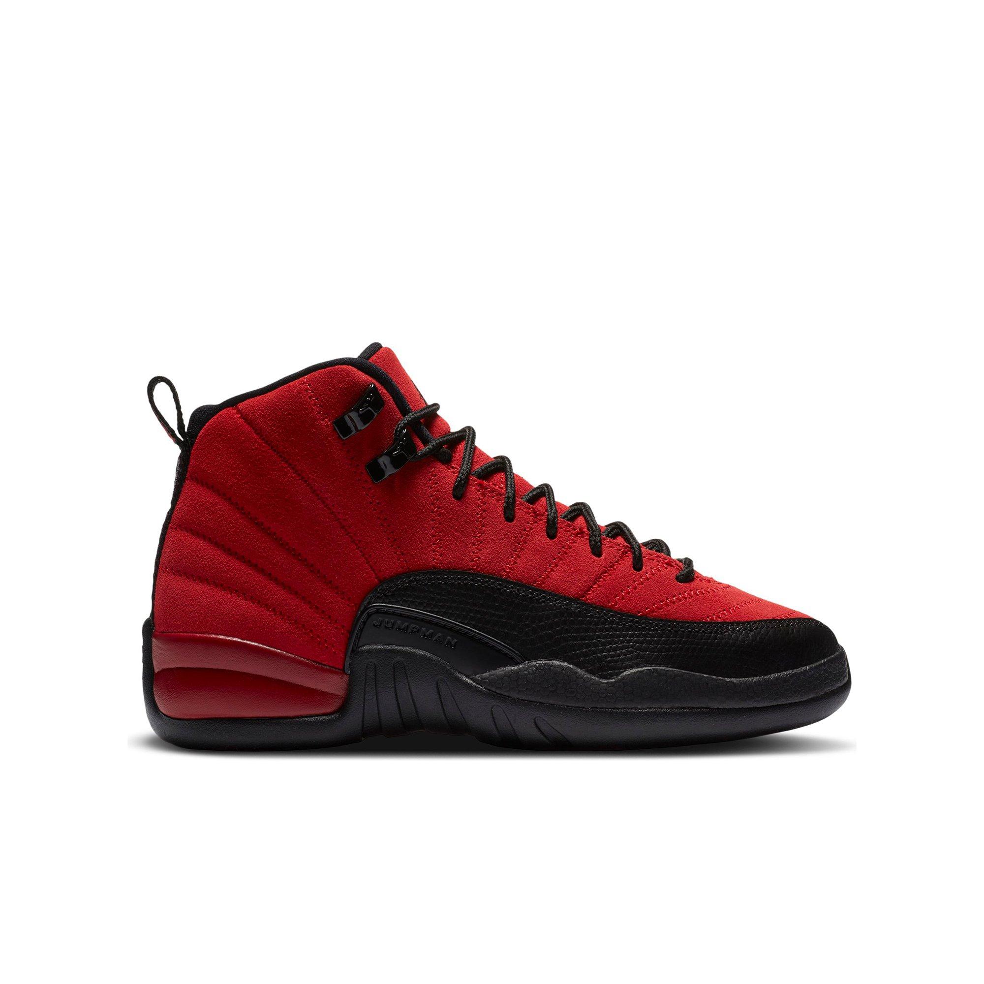 red 12 jordans grade school