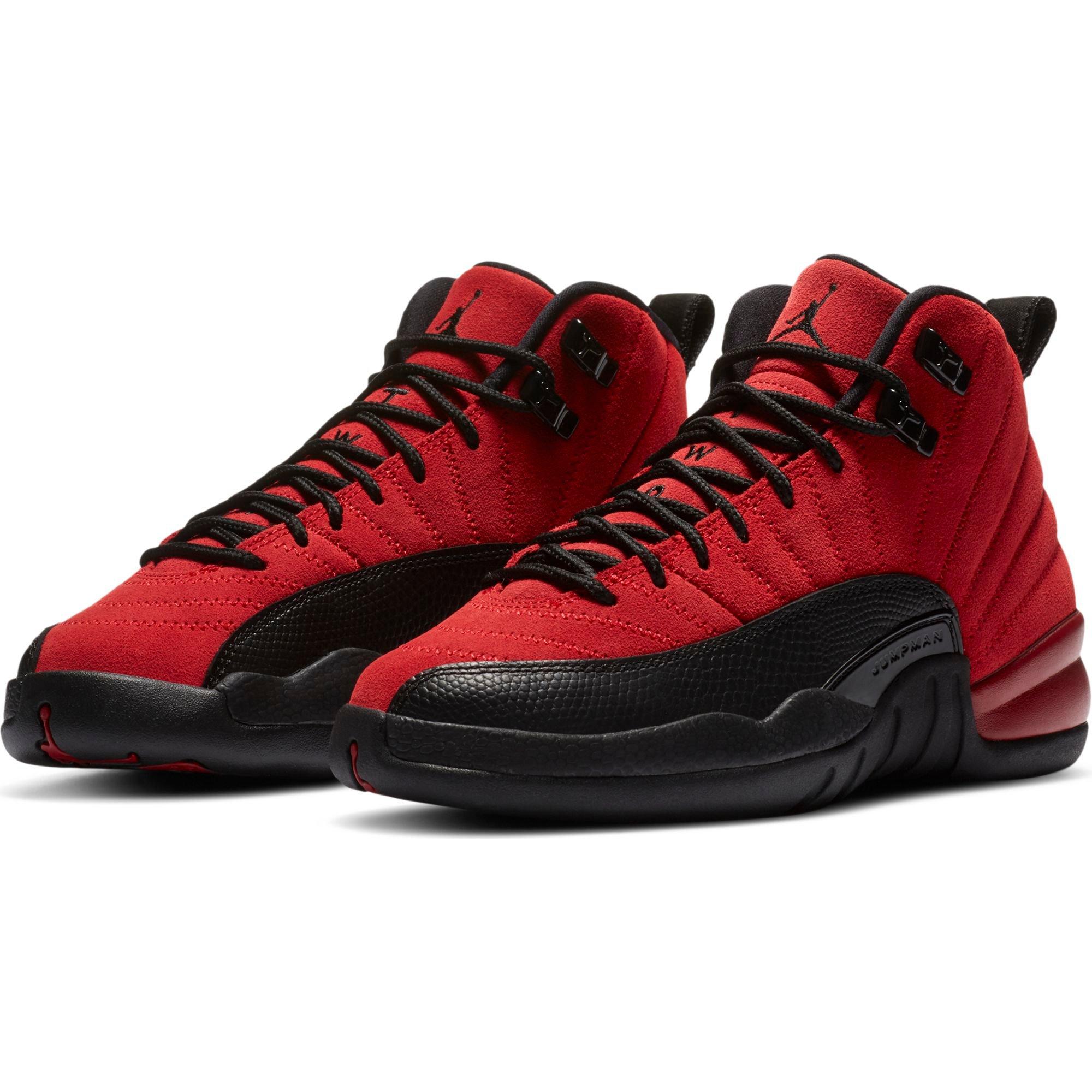 red 12 jordans grade school