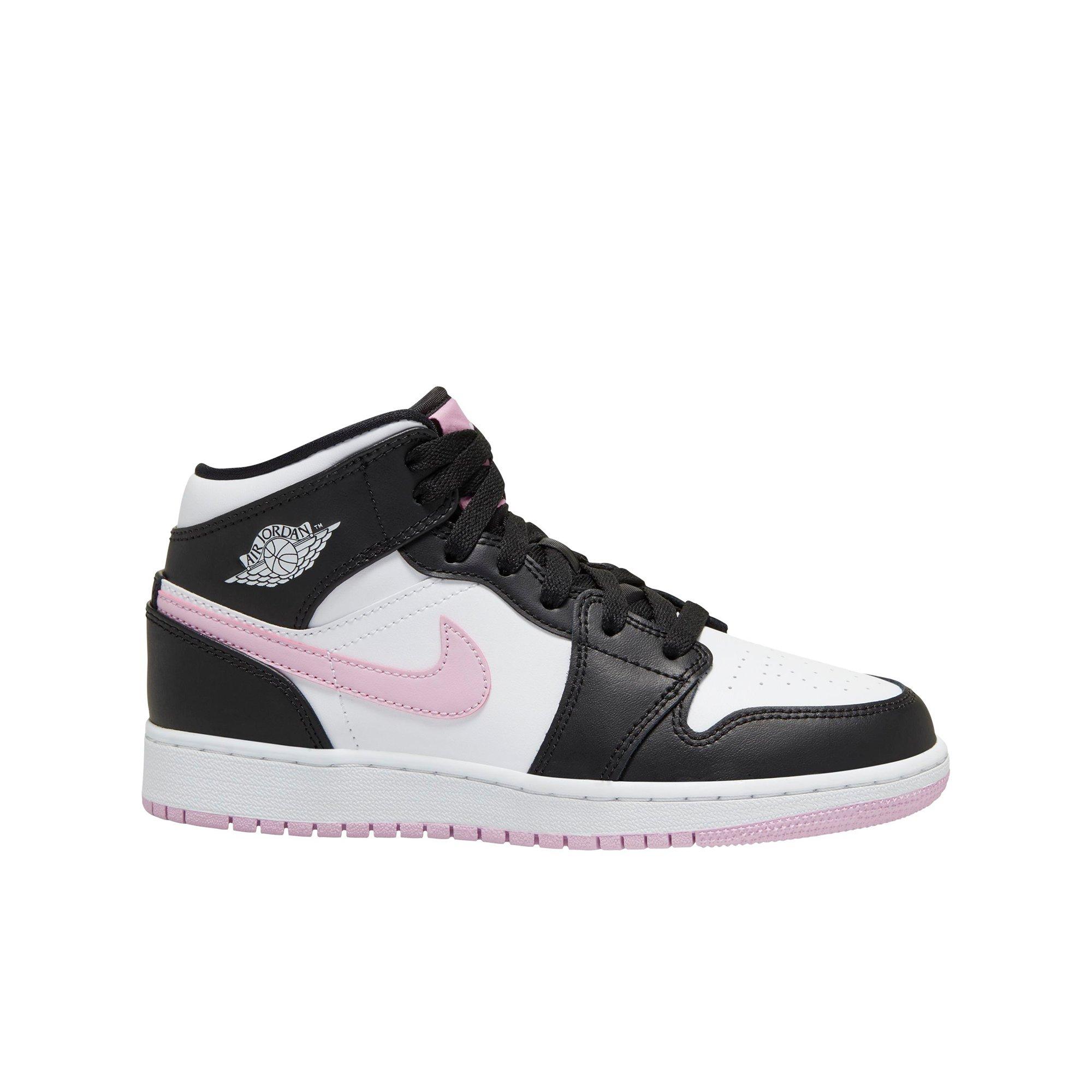 jordan 1 mid black pink white