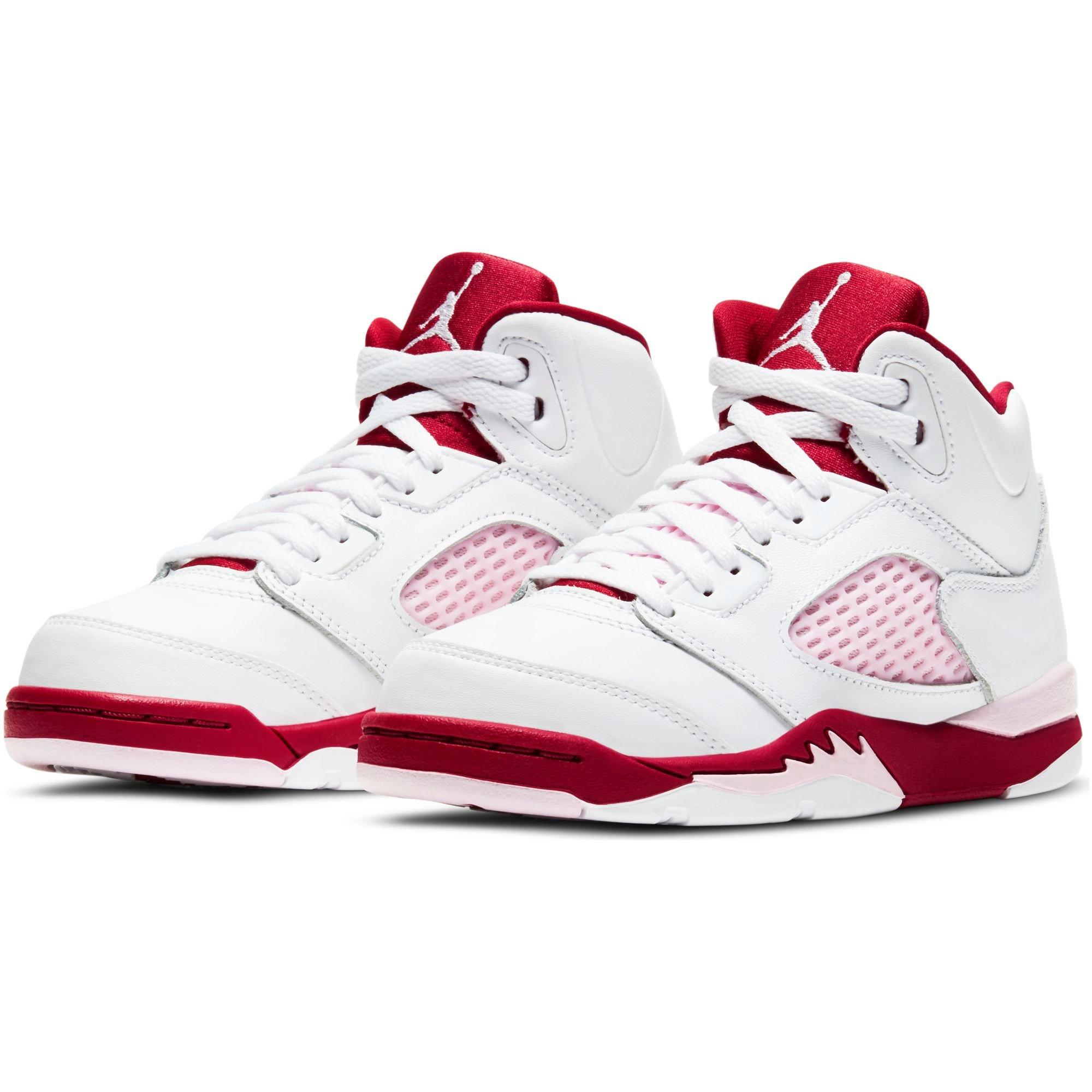 white gym red pink foam jordan 5