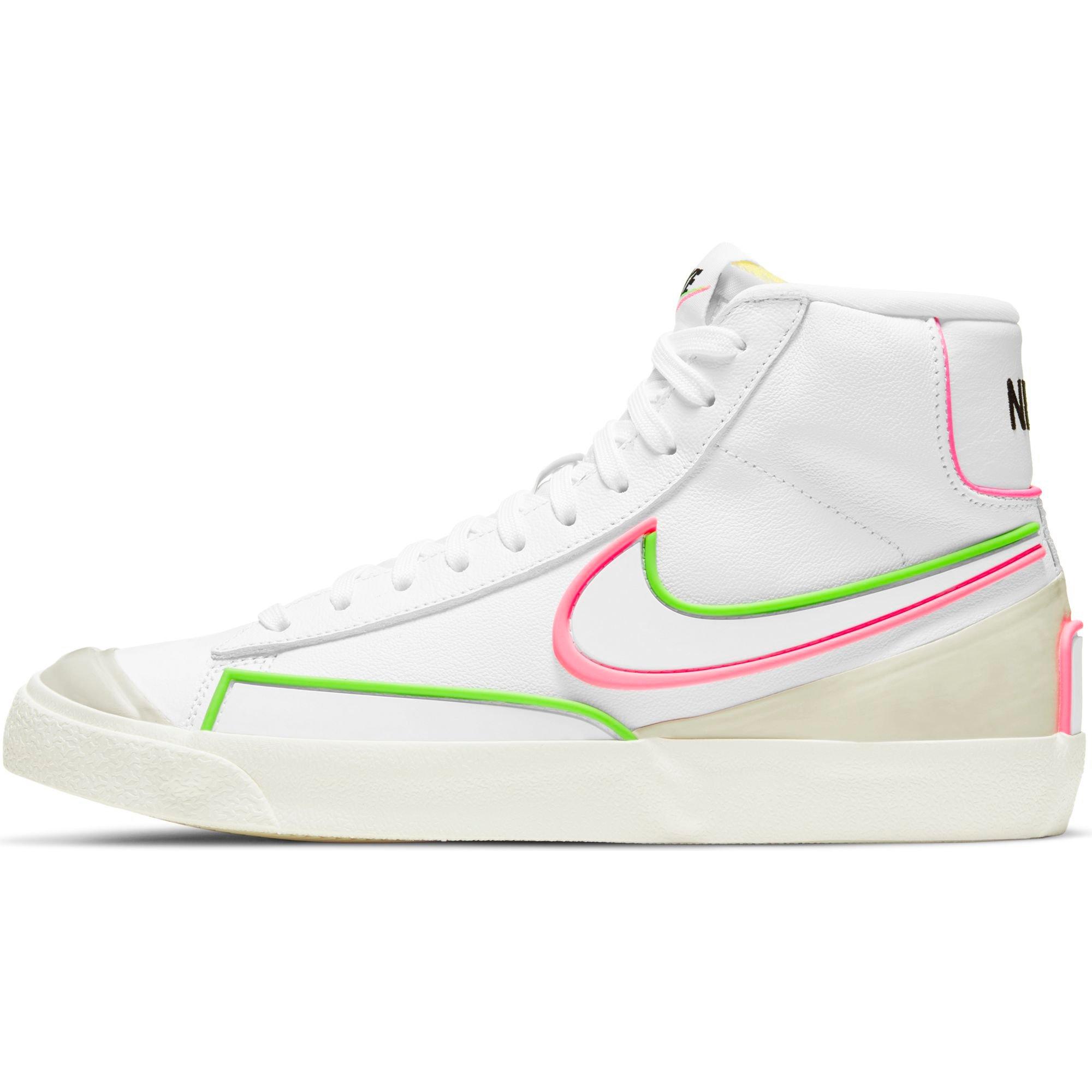 green and pink nike blazers