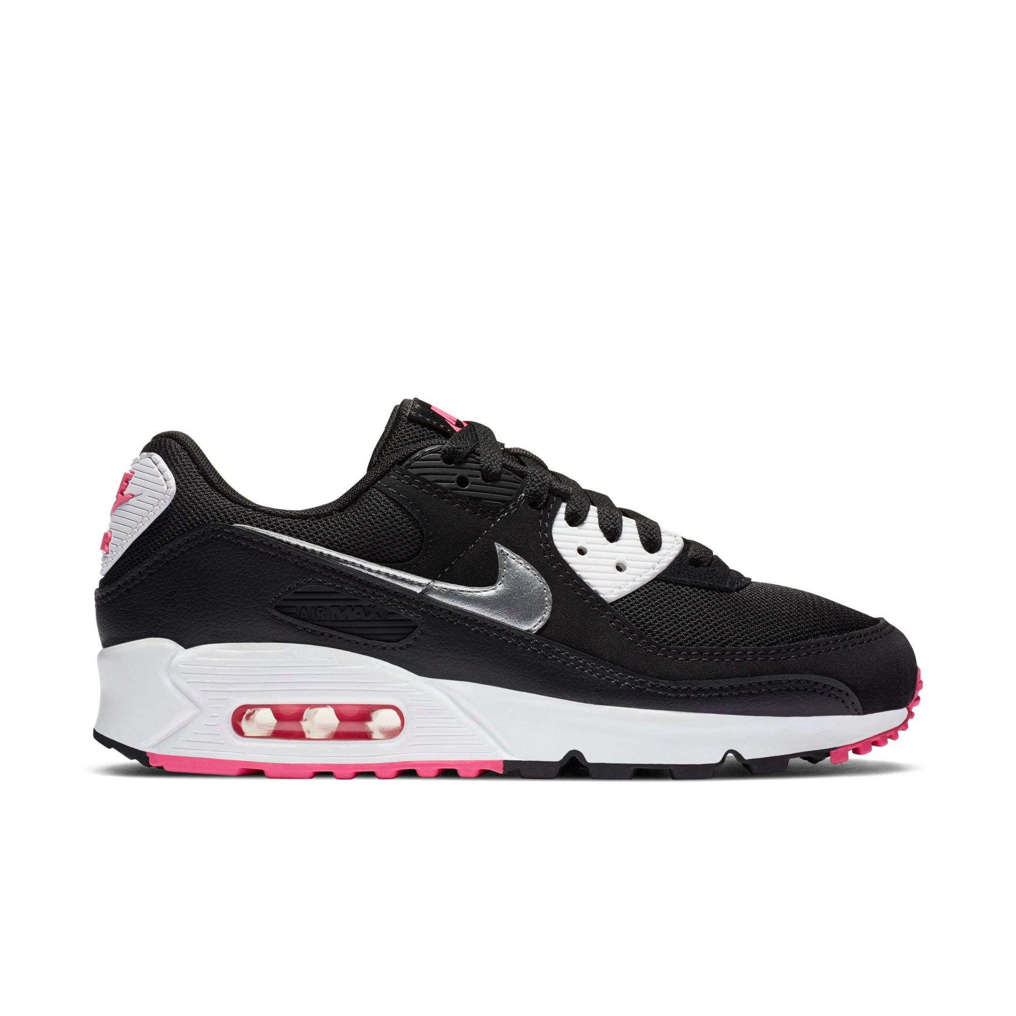 air max 90 black white metallic silver