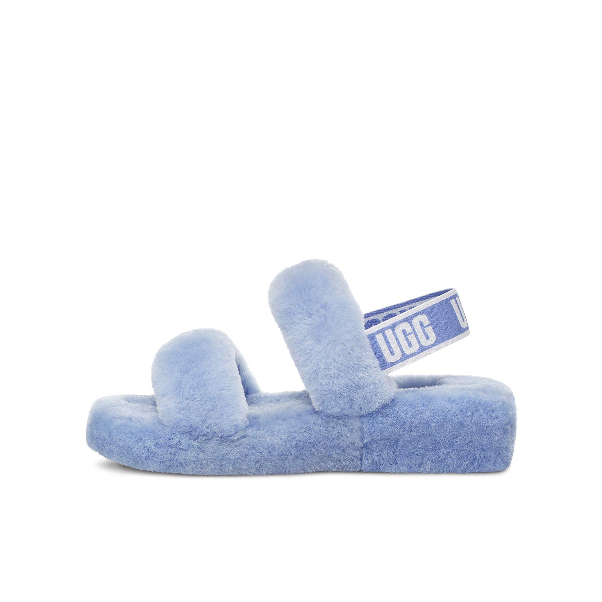 Ugg Fluff Oh Yeah platform slide slippers women sz 10 blue/teal 1107953  NWOB