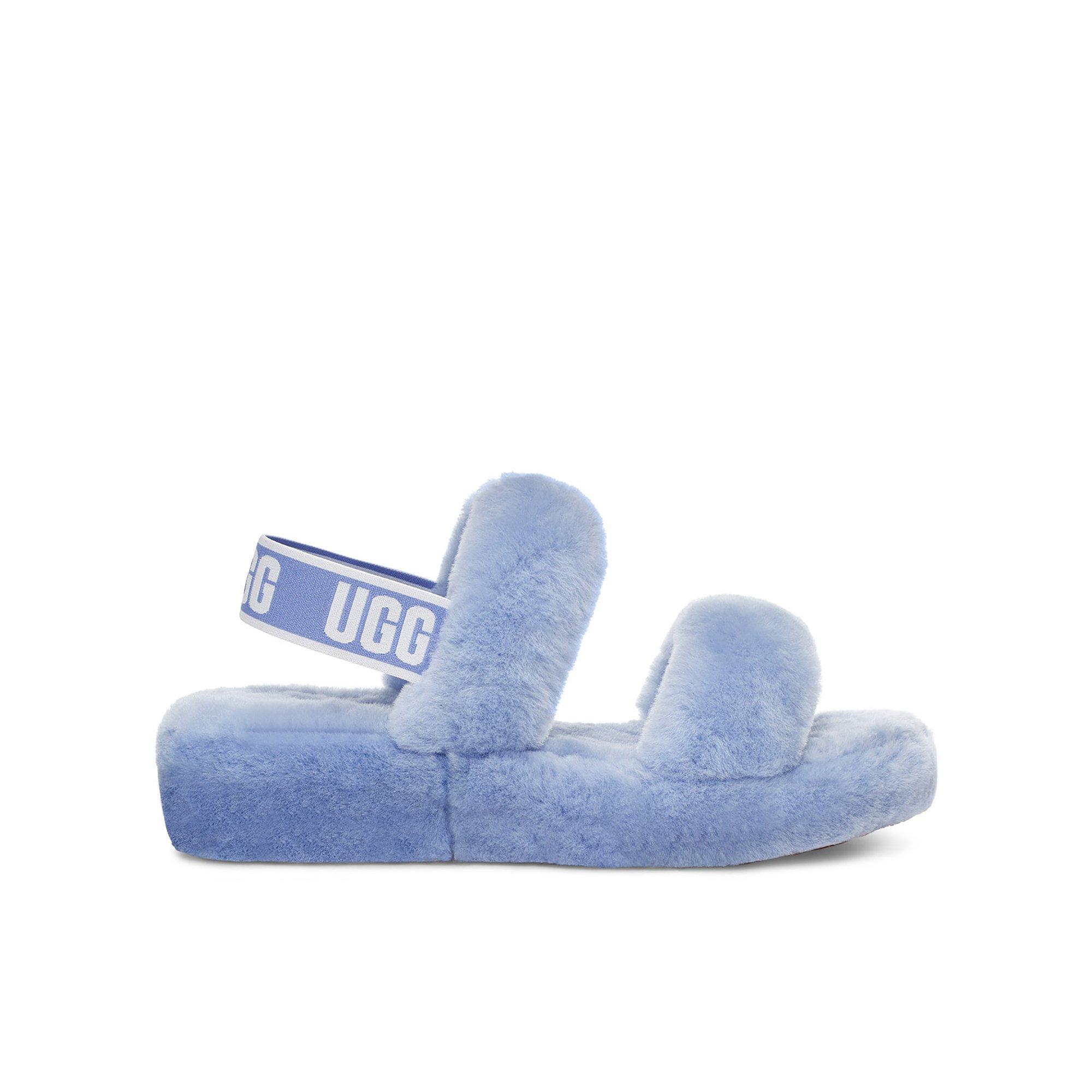 Blue and discount white ugg slides