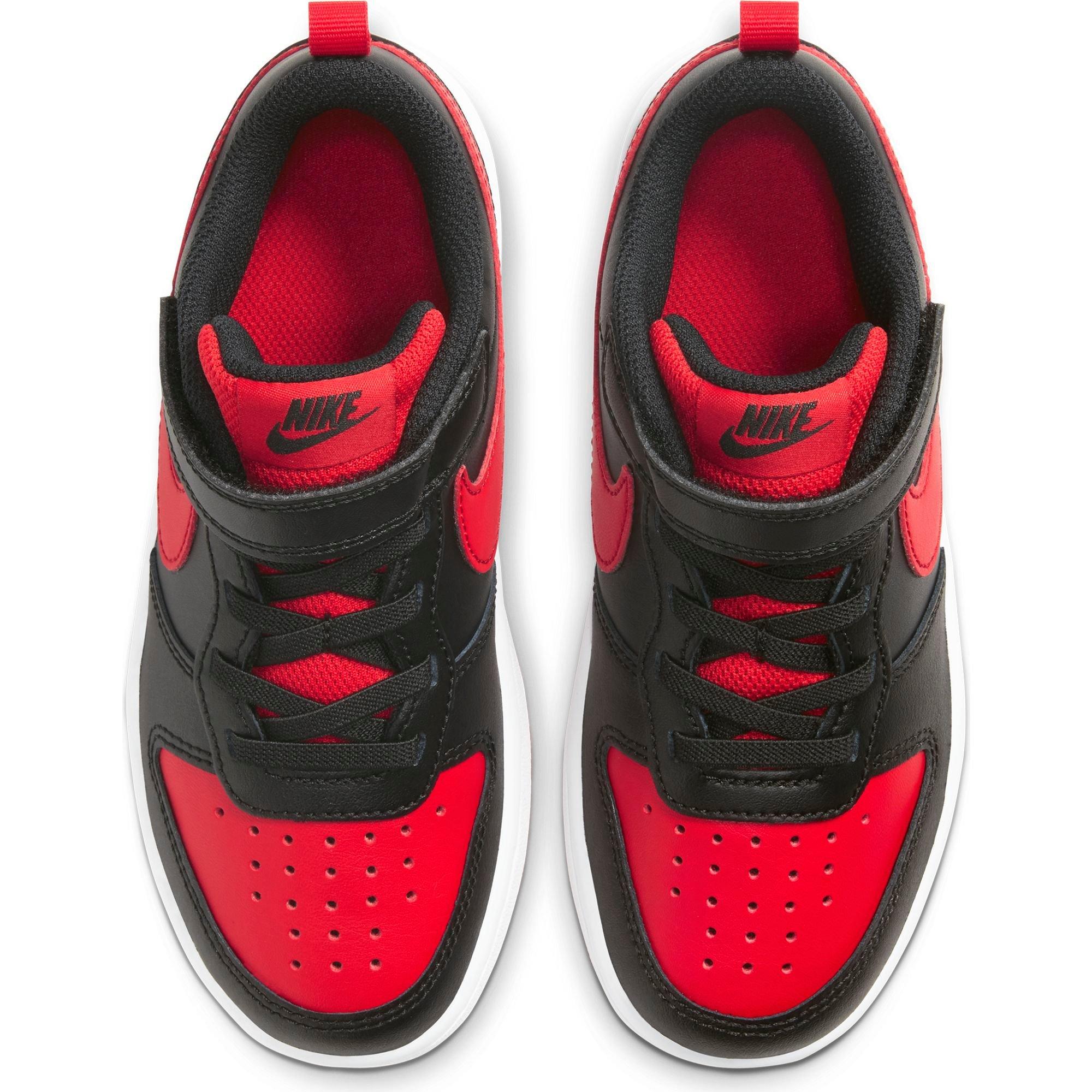 Kids Boys Youth Black & Red Nike Court Borough Low 2 Trainers