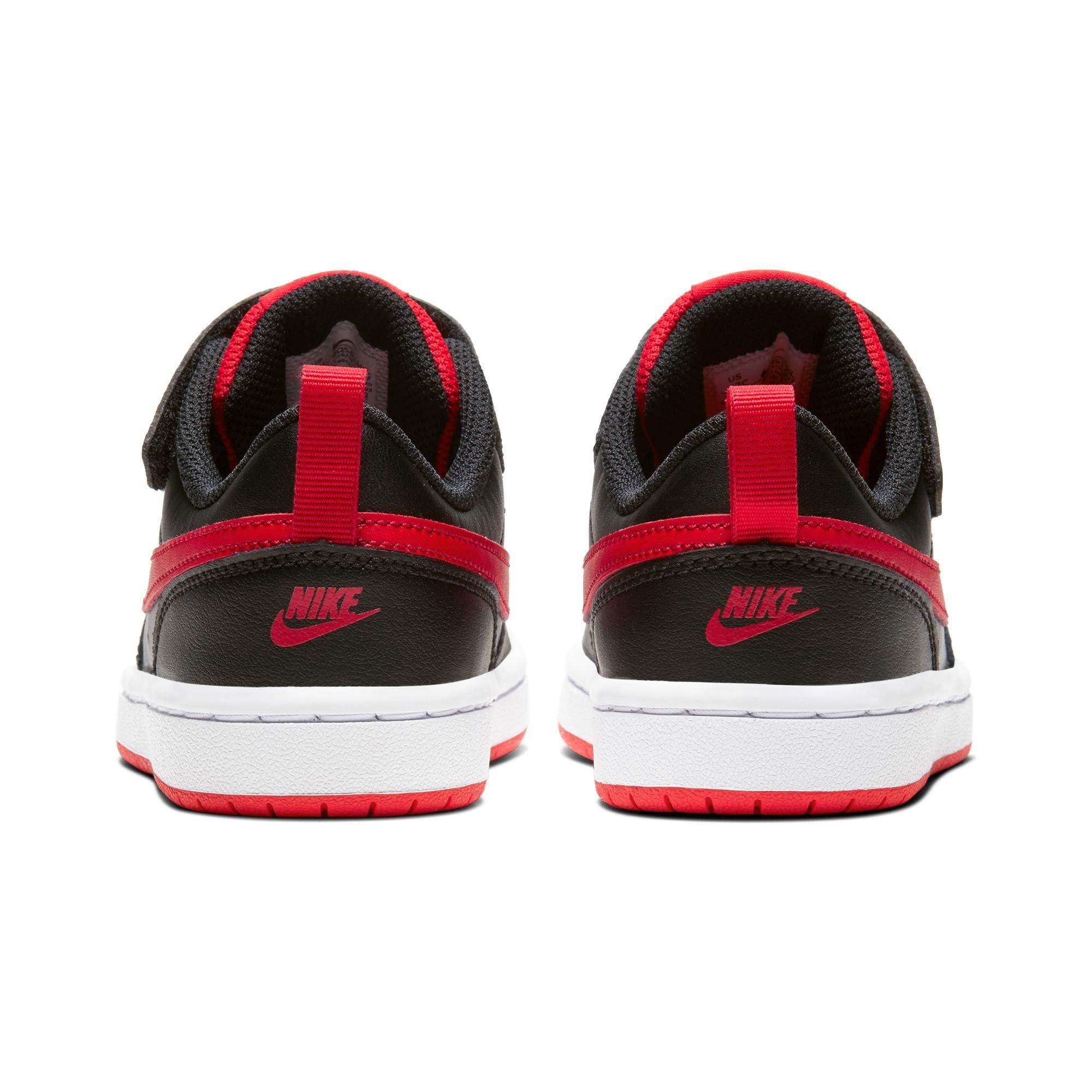Nike Court Borough Low 2 Black Red Preschool Boys Shoe Hibbett City Gear