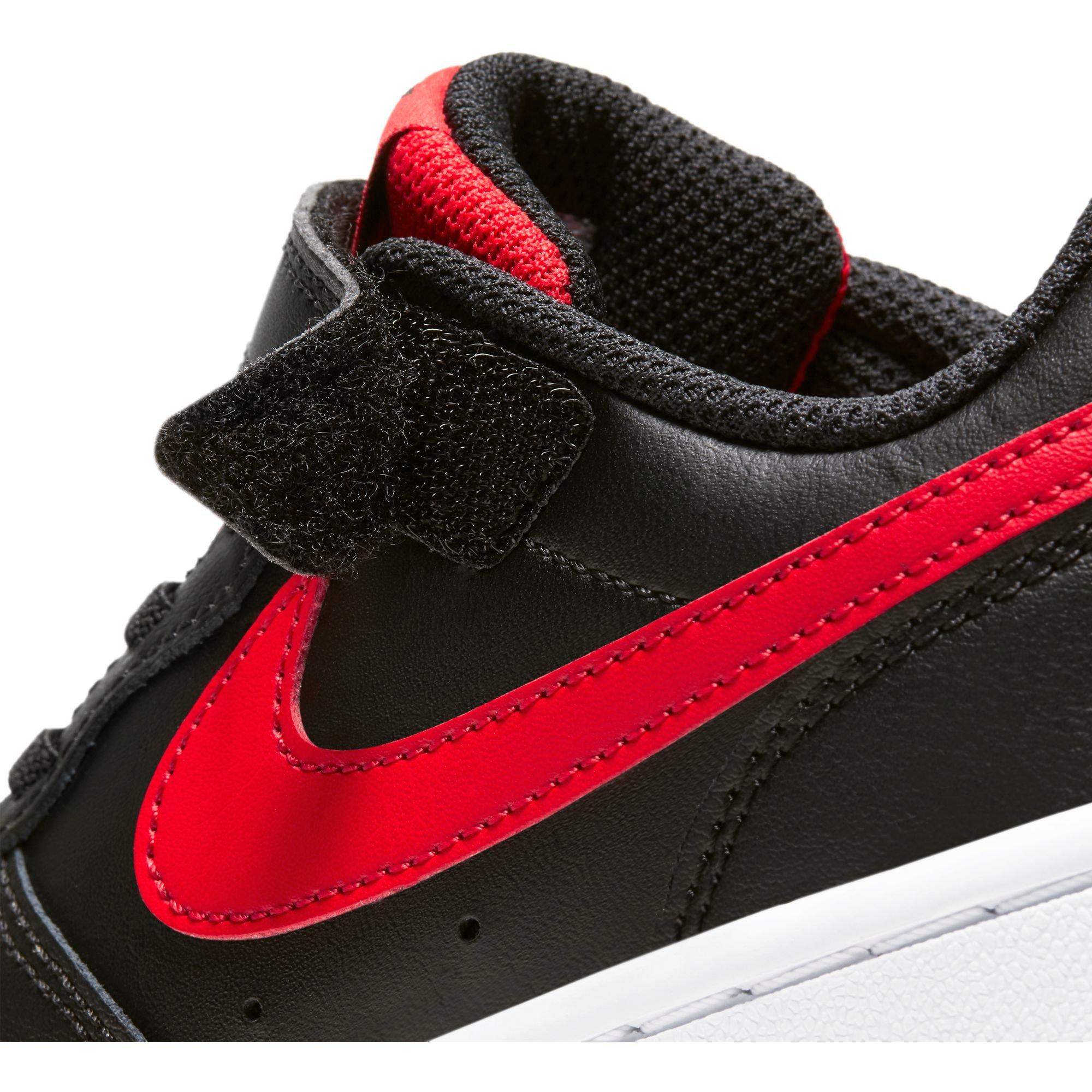 Nike Court Borough Low 2 Black Red Preschool Boys Shoe Hibbett City Gear