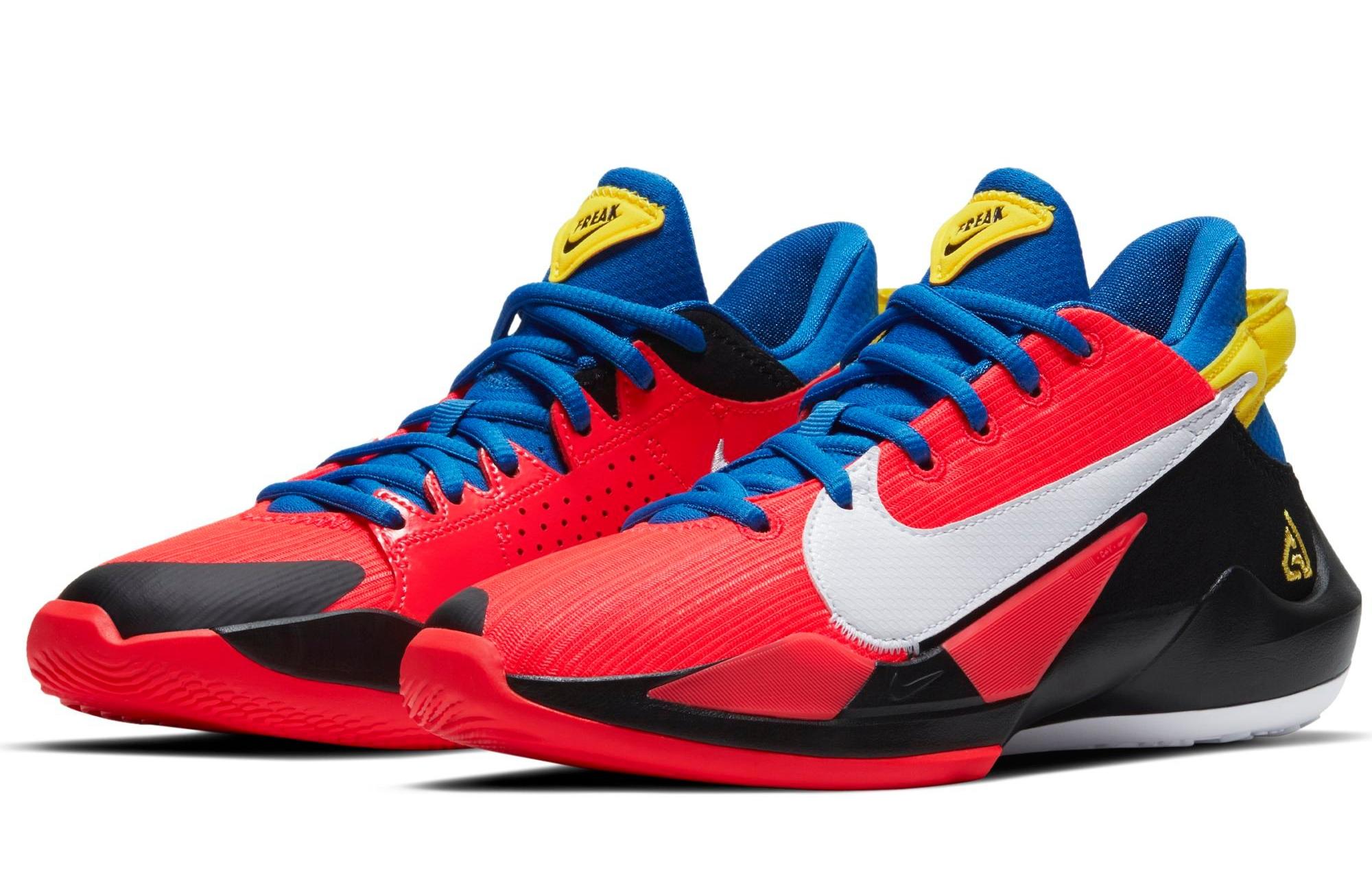 Nike Freak 2 "Bright Crimson" Bright Crimson/White/Opti Yellow Kids' Basketball Shoe