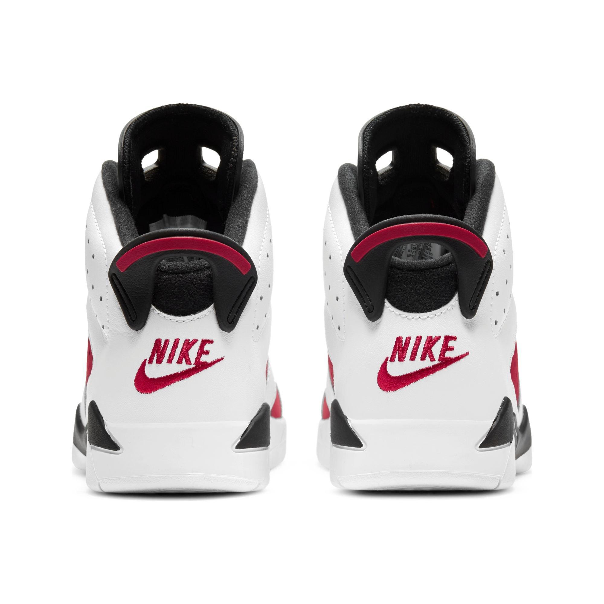 Jordan 6 Retro "Carmine" Preschool Kids' Shoe - WHITE/RED/BLACK Thumbnail View 8