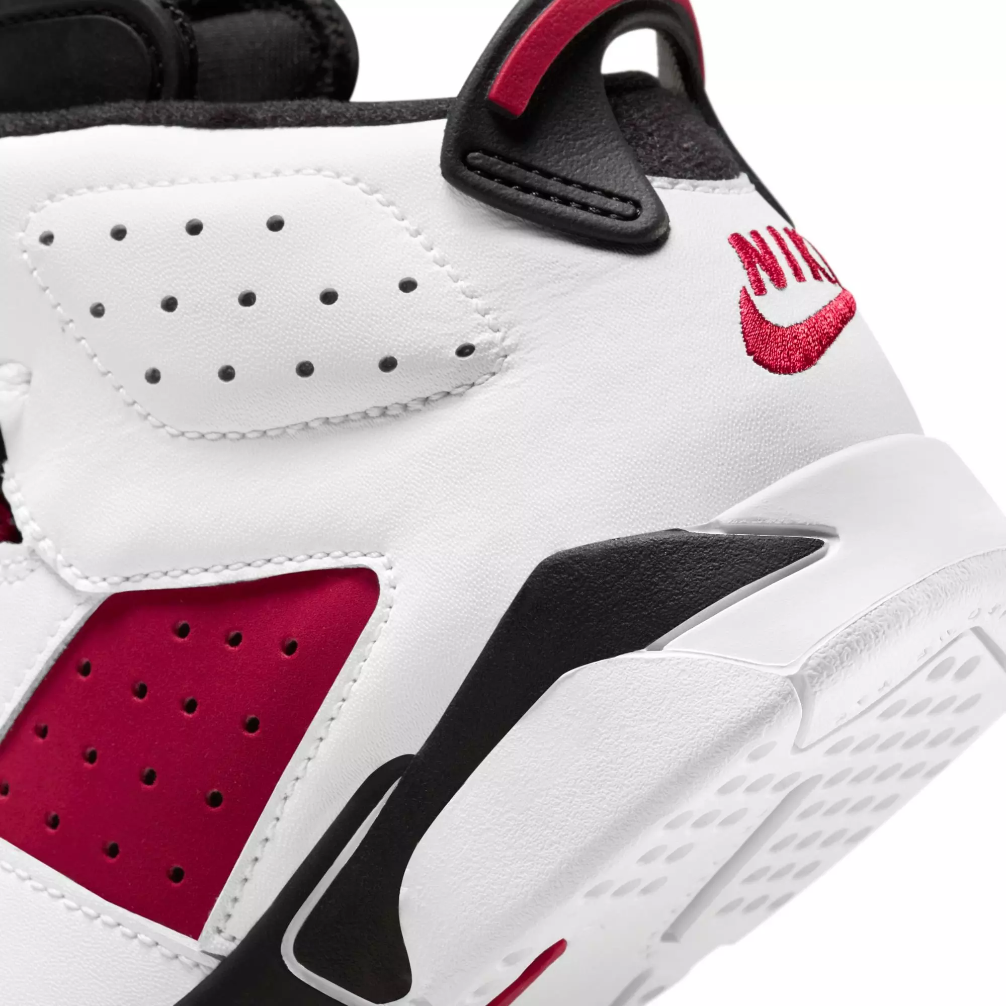 Jordan 6 Retro "Carmine" Preschool Kids' Shoe - WHITE/RED/BLACK