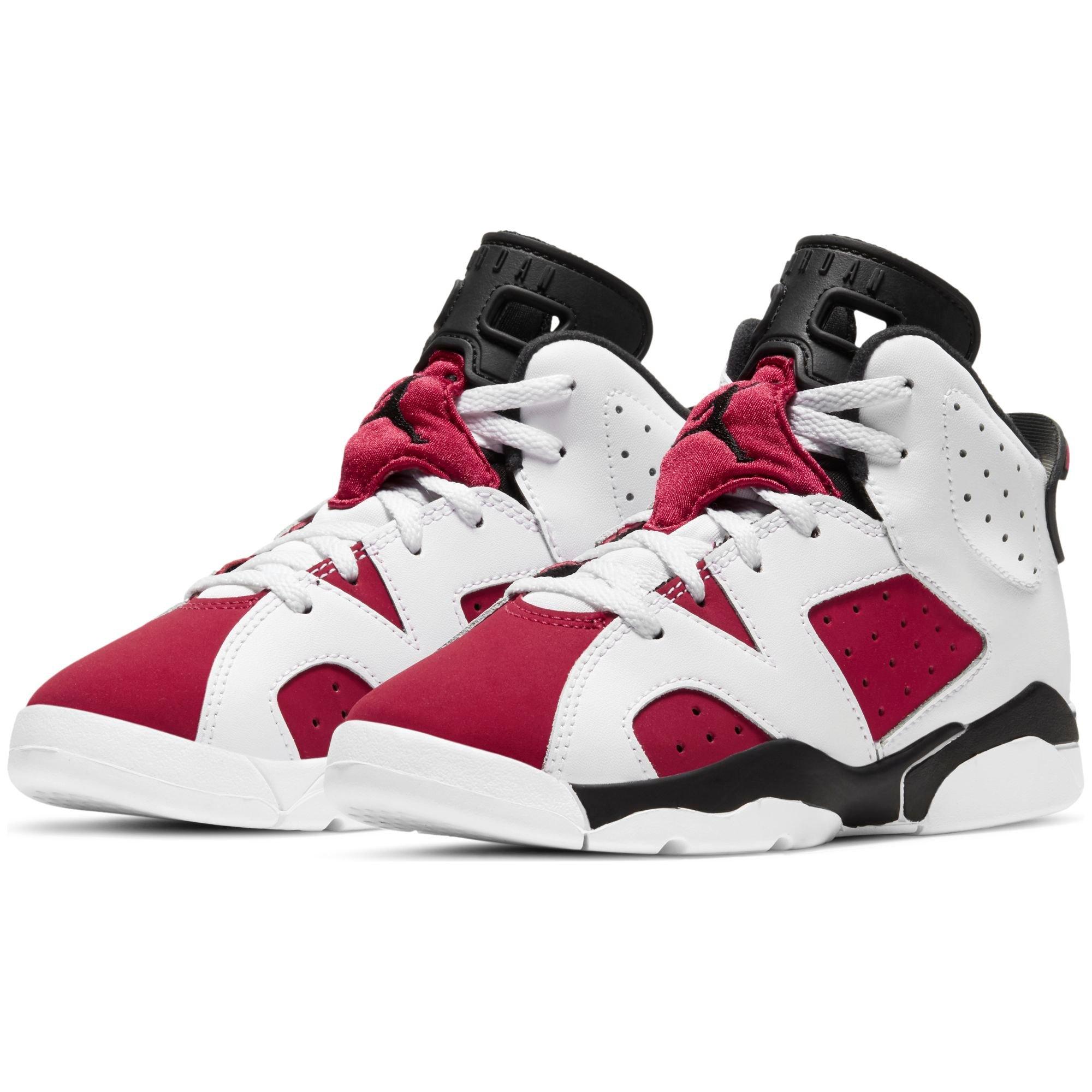 Jordan 6 Retro "Carmine" Preschool Kids' Shoe - WHITE/RED/BLACK Thumbnail View 5