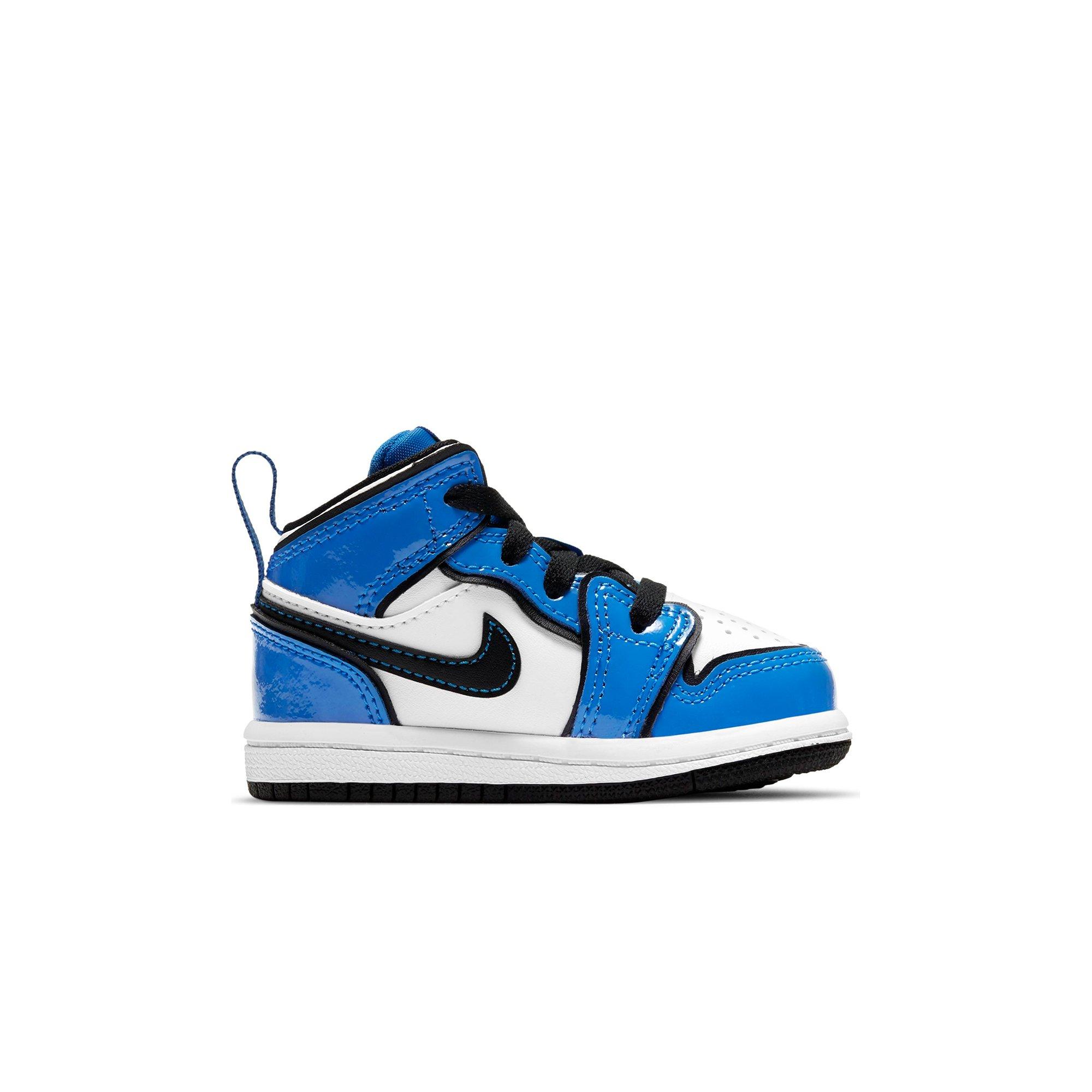 Jordan 1 Mid Se Signal Blue Black White Toddler Kids Shoe Hibbett City Gear